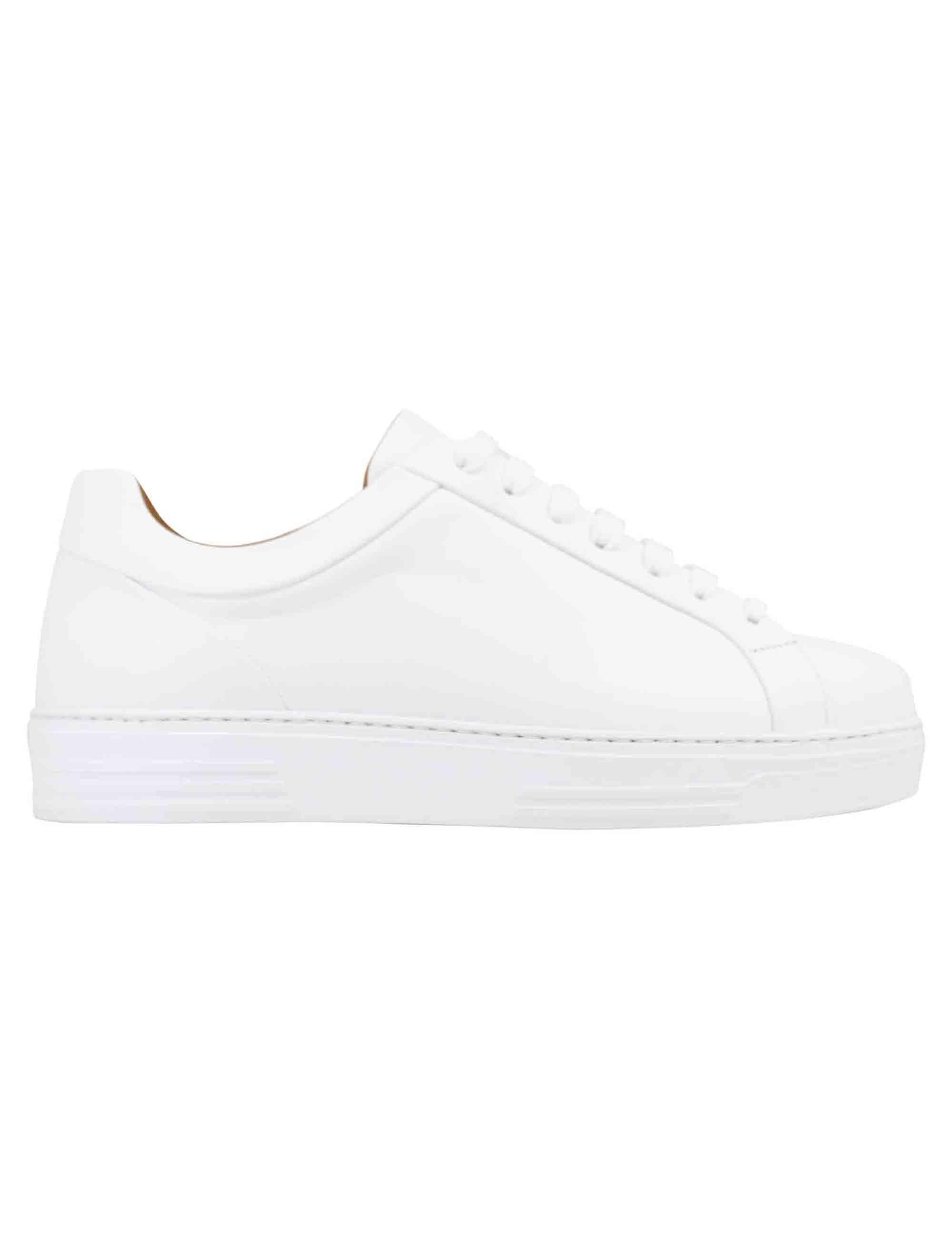Sneakers uomo in pelle bianca con suola alta in gomma extra light SON 500 100 Rogal's 