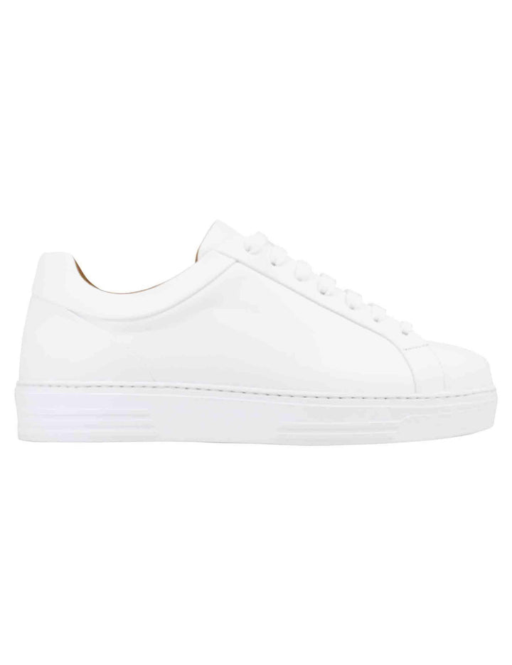 Sneakers uomo in pelle bianca con suola alta in gomma extra light SON 500 100 Rogal's 