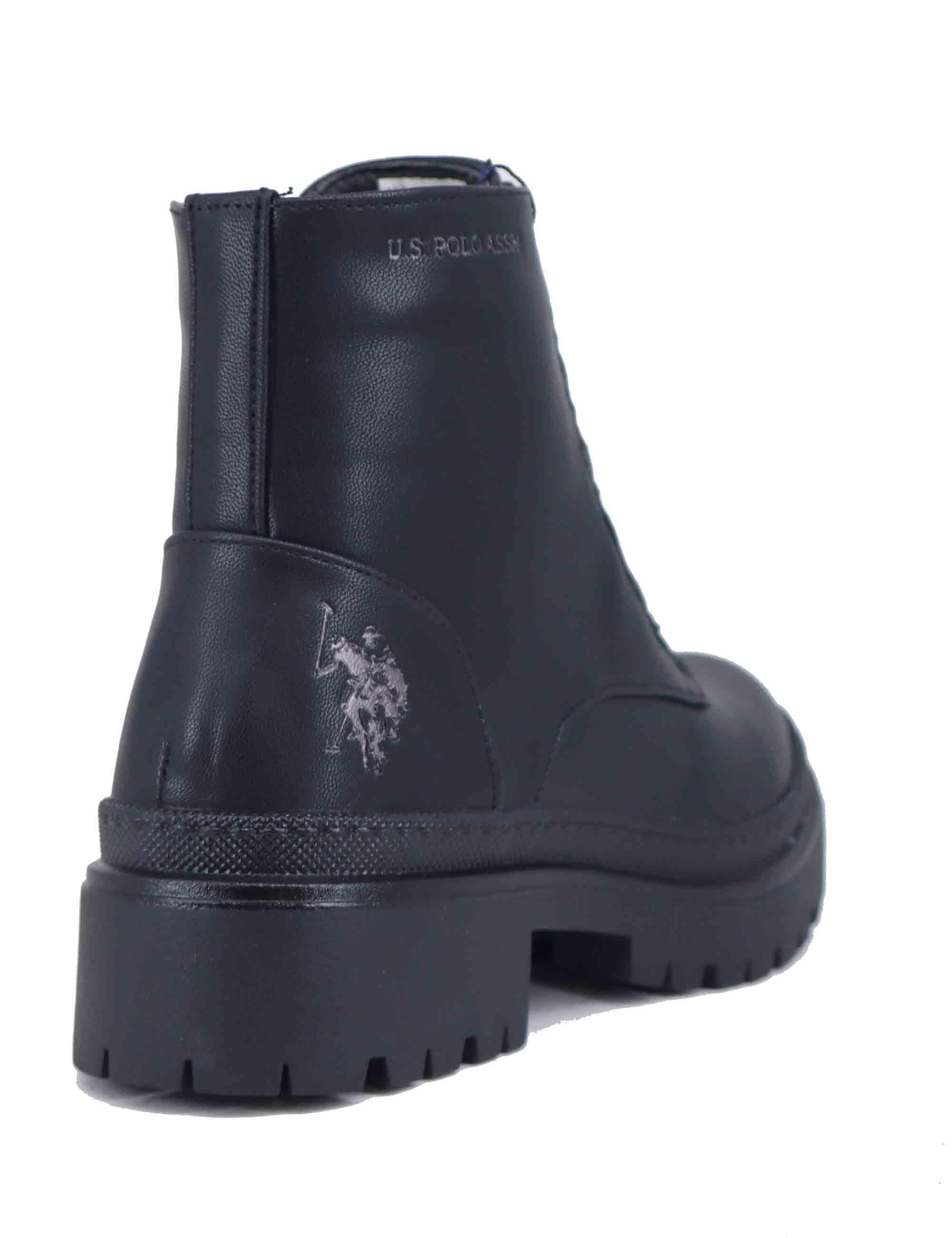 Stivaletti stringati donna in eco pelle nera BYKER001W DU1 U.S. Polo Assn. 
