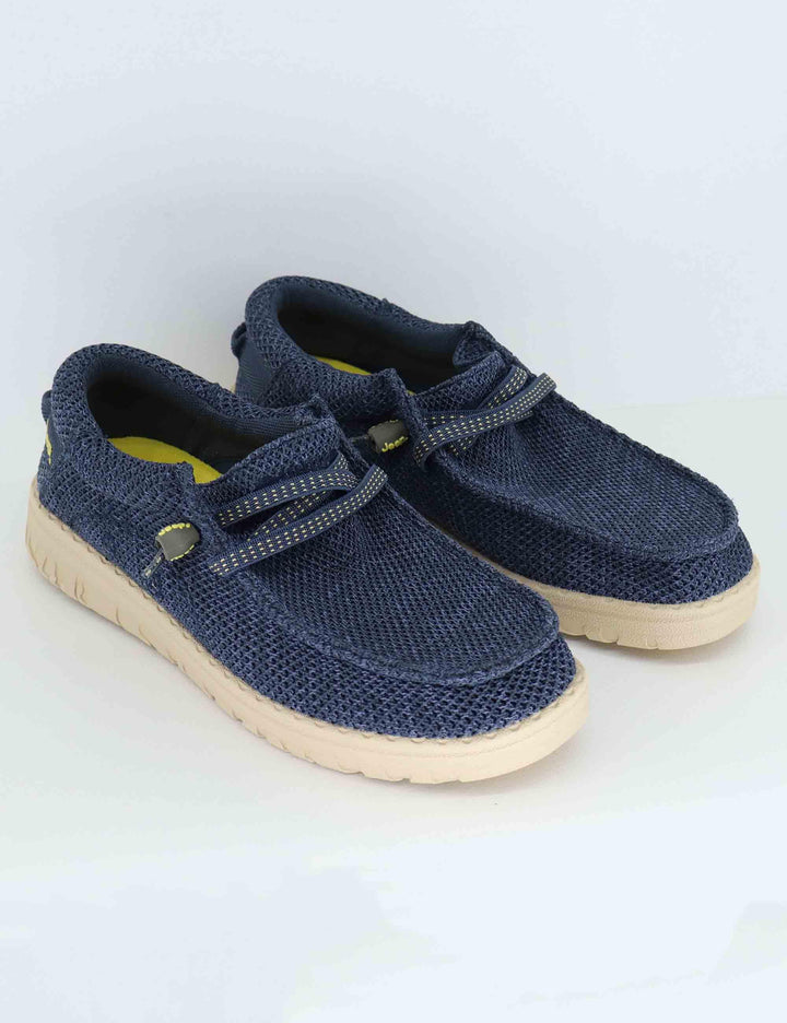 Stringate uomo in tessuto blu con suola in gomma JM51030A 016 Jeep 