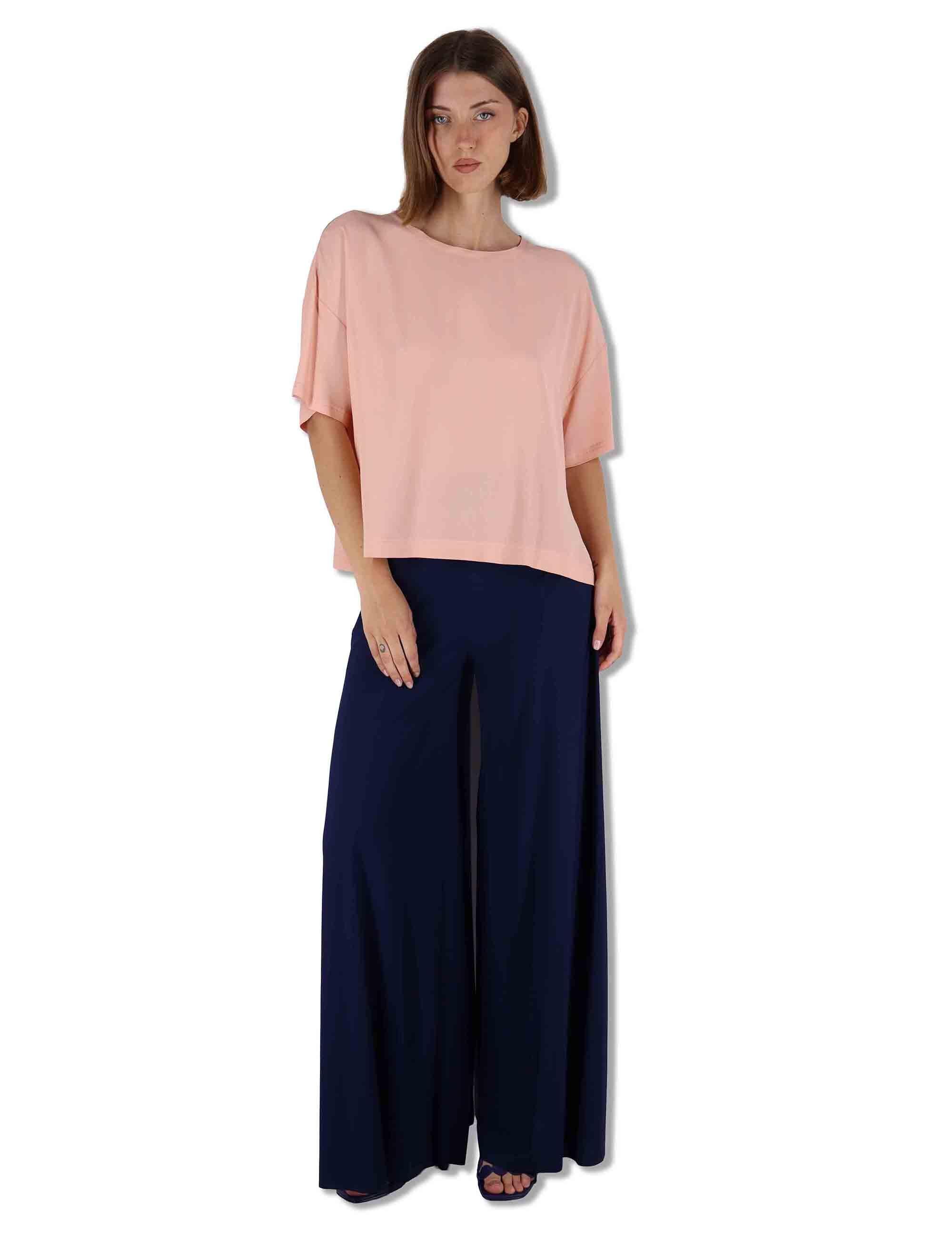 Camicie donna Fluid Crepe in misto seta rosa maniche a 3/4 JM440050672 32001 Maliparmi 