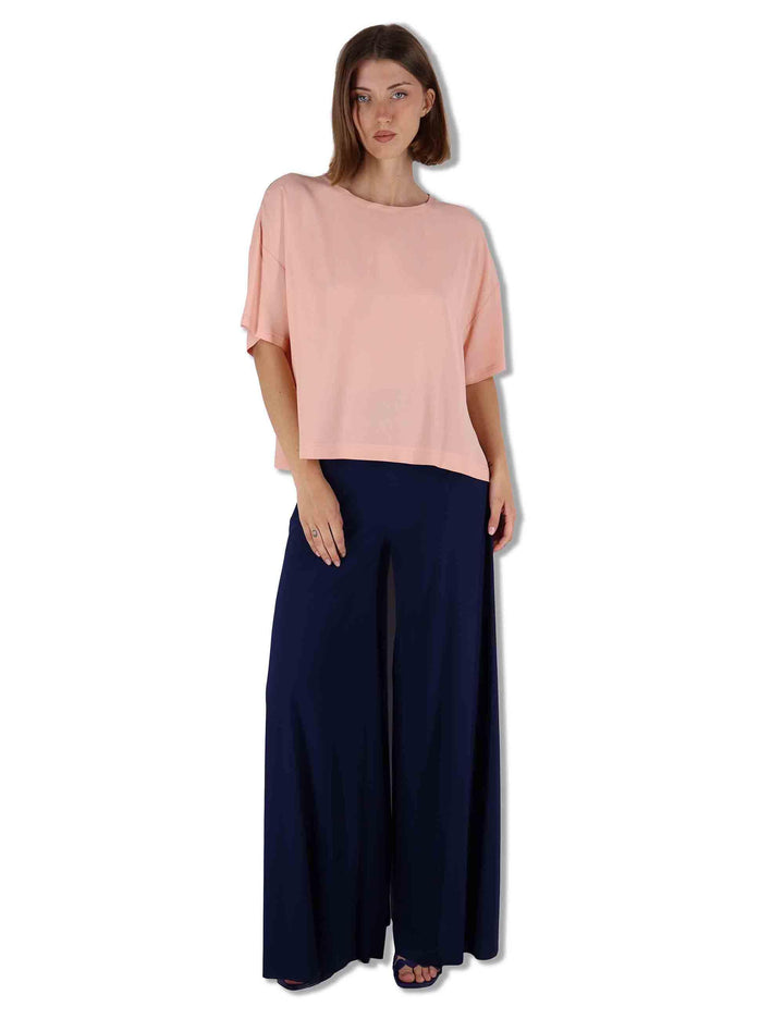 Camicie donna Fluid Crepe in misto seta rosa maniche a 3/4 JM440050672 32001 Maliparmi 