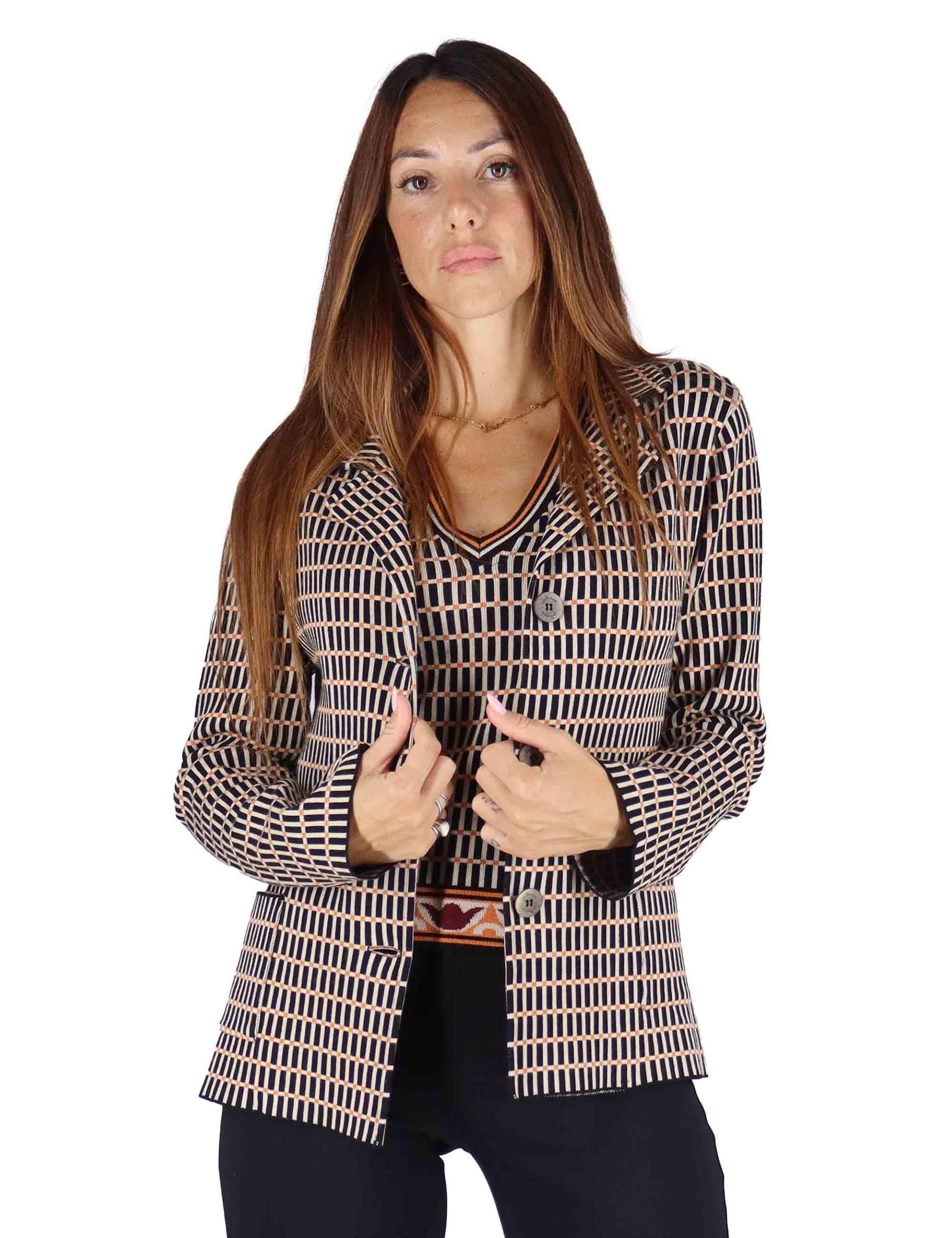 Giacche in Tessuto Naturale Nero a Fantasia Donna JABCR0025-G079 9999