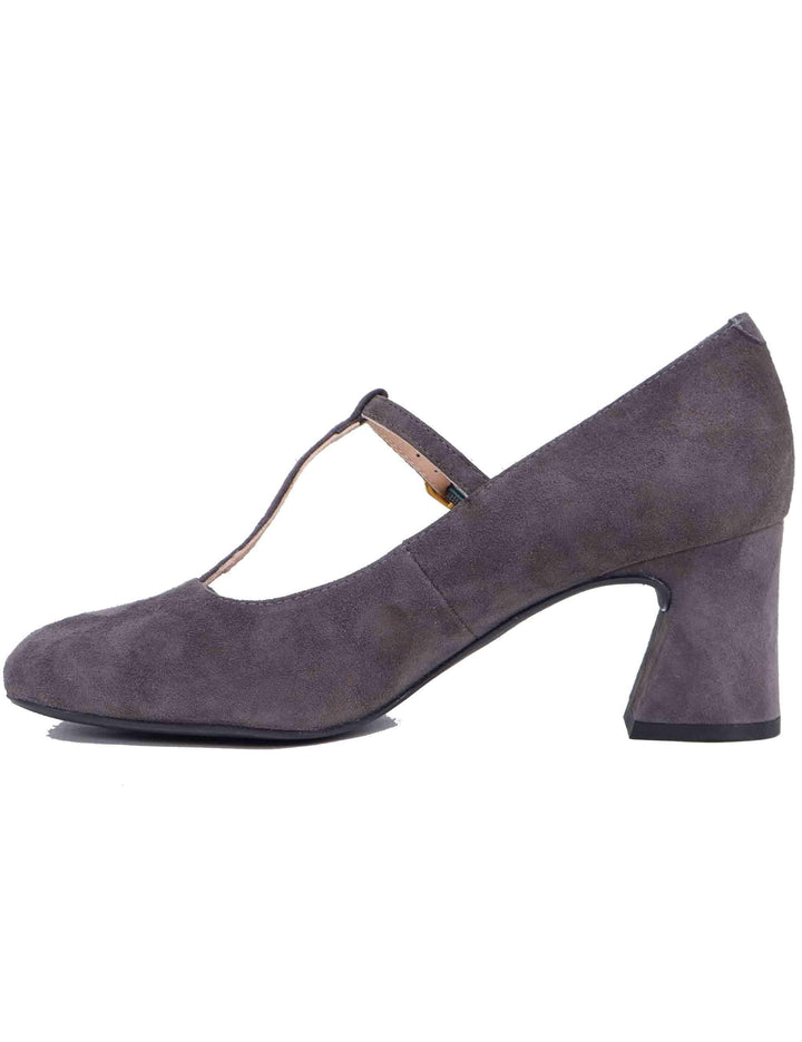 Mary Jane donna in camoscio grigio tacco alto MAZON KS COAL Unisa 