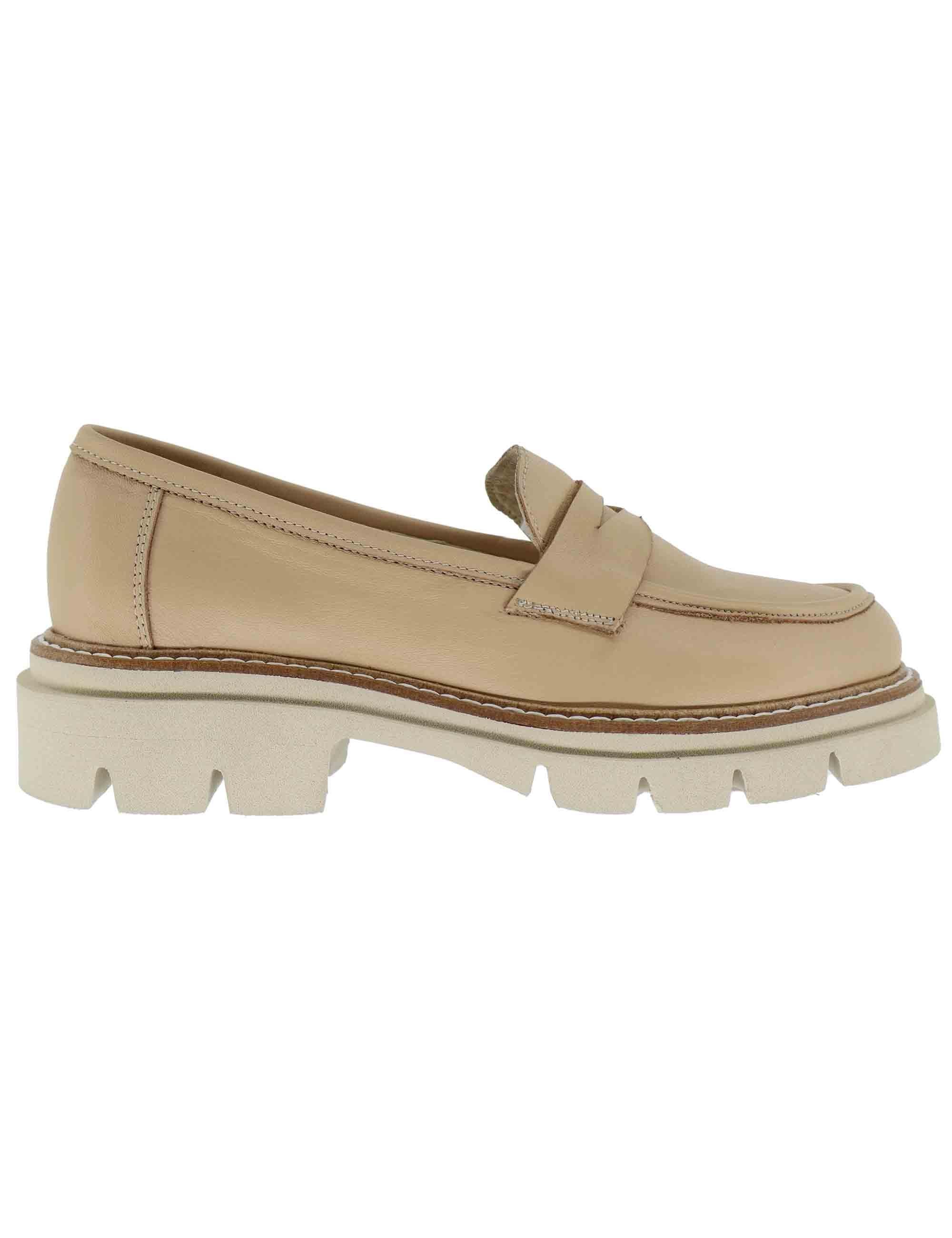 Mocassini donna in pelle beige SP2103 014 Spatarella 