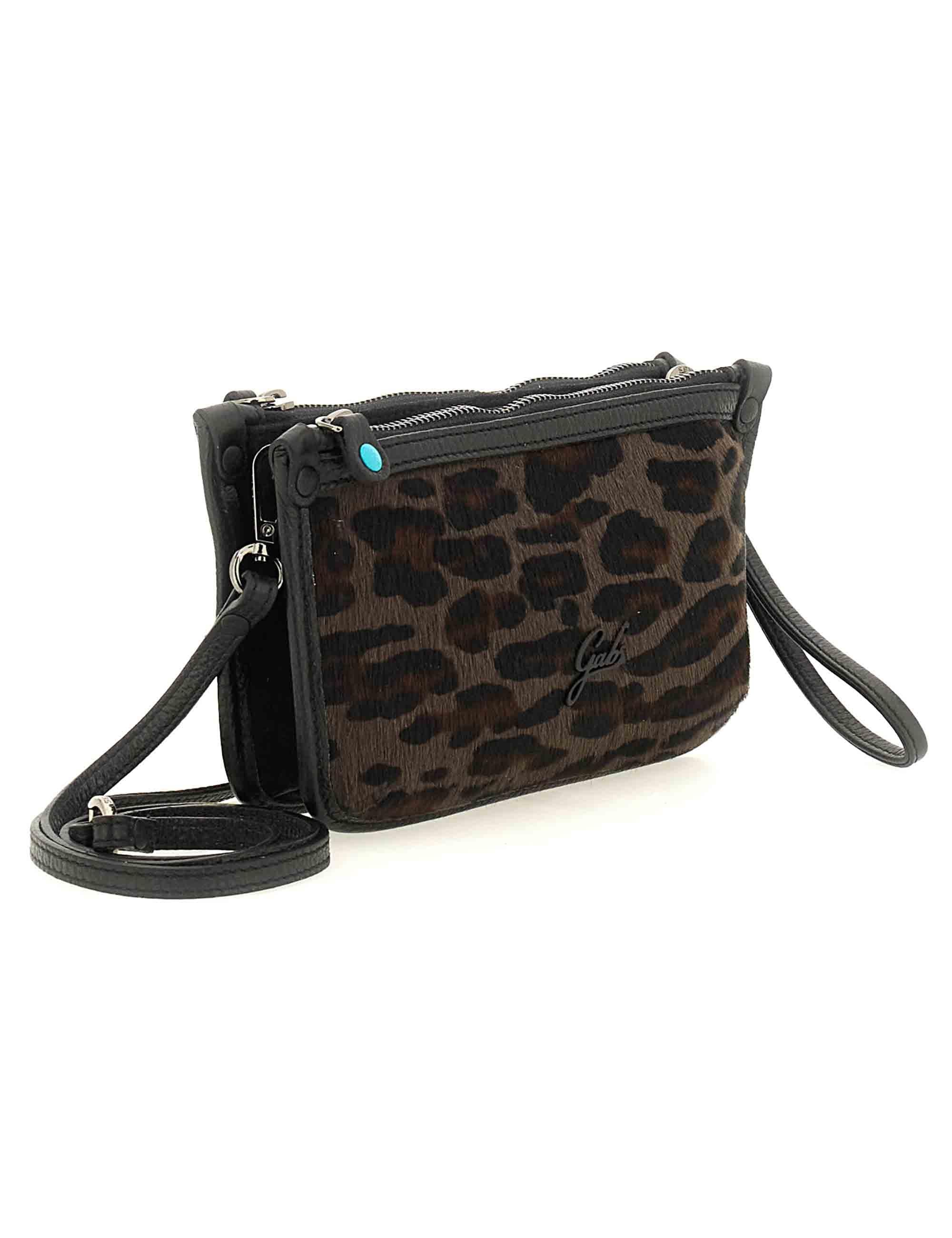 Borse in pelle nera e cavallino animalier Donna G011860T1 X2428 F1574