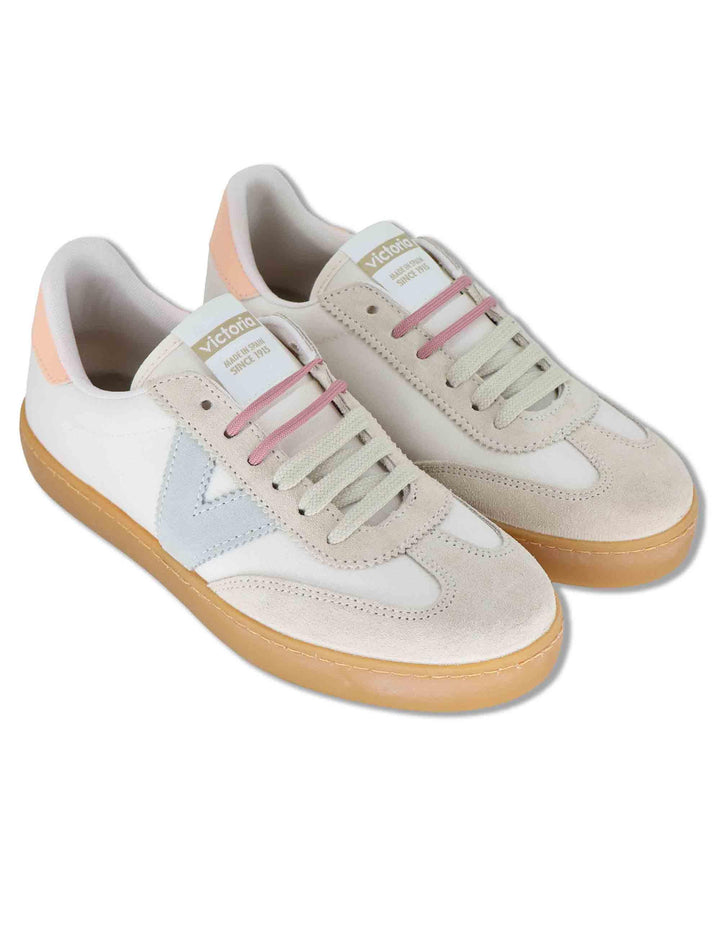 Sneakers donna Berlin in pelle bianca con riporti in contrato 1126230 20_Blanco Victoria 