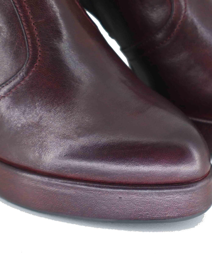 Stivaletti donna in pelle bordeaux con tacco alto e plateau SP2347 016 Spatarella 