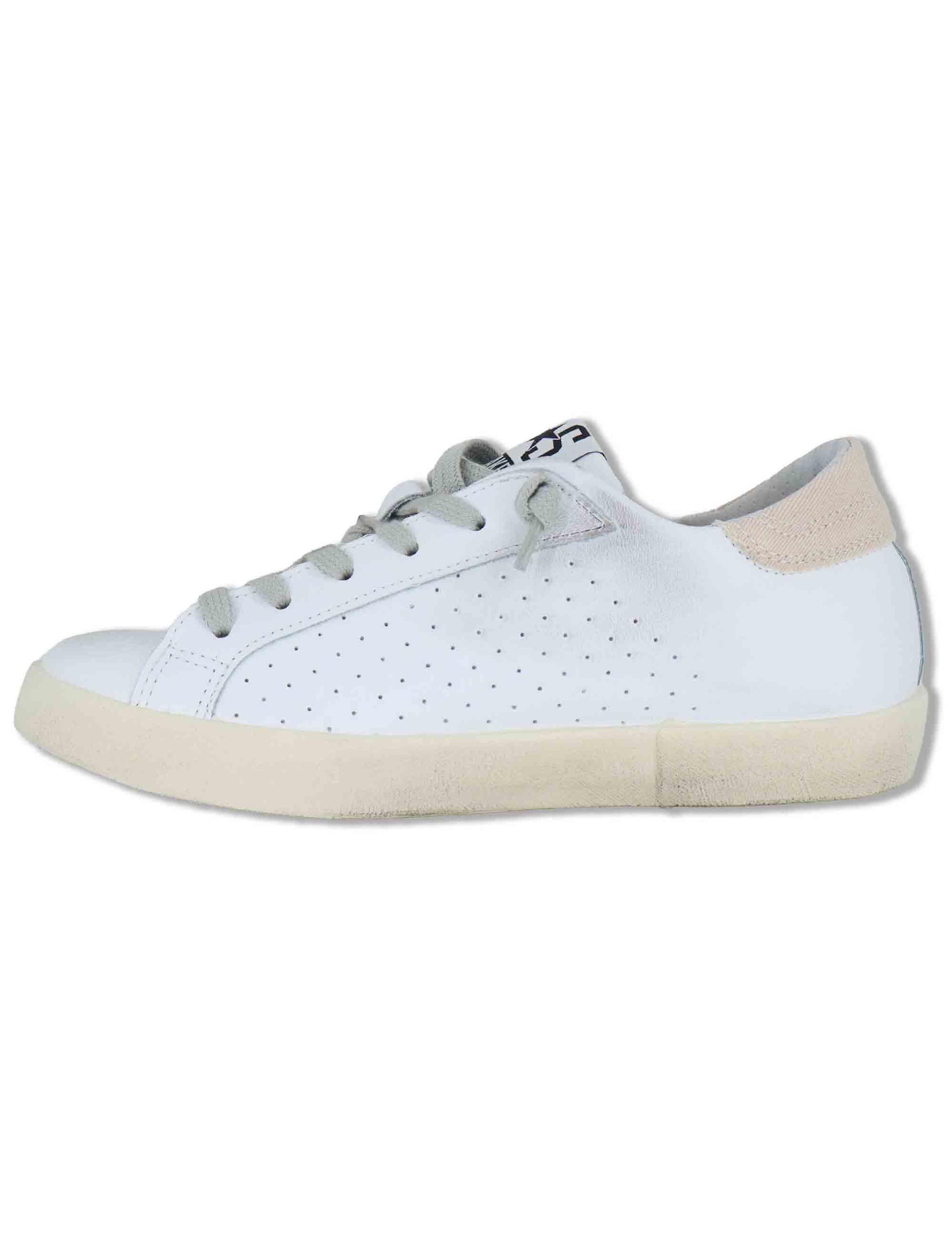 Sneakers donna Prime in pelle bianca e off white con stelle 2SD5092 126 2Star 