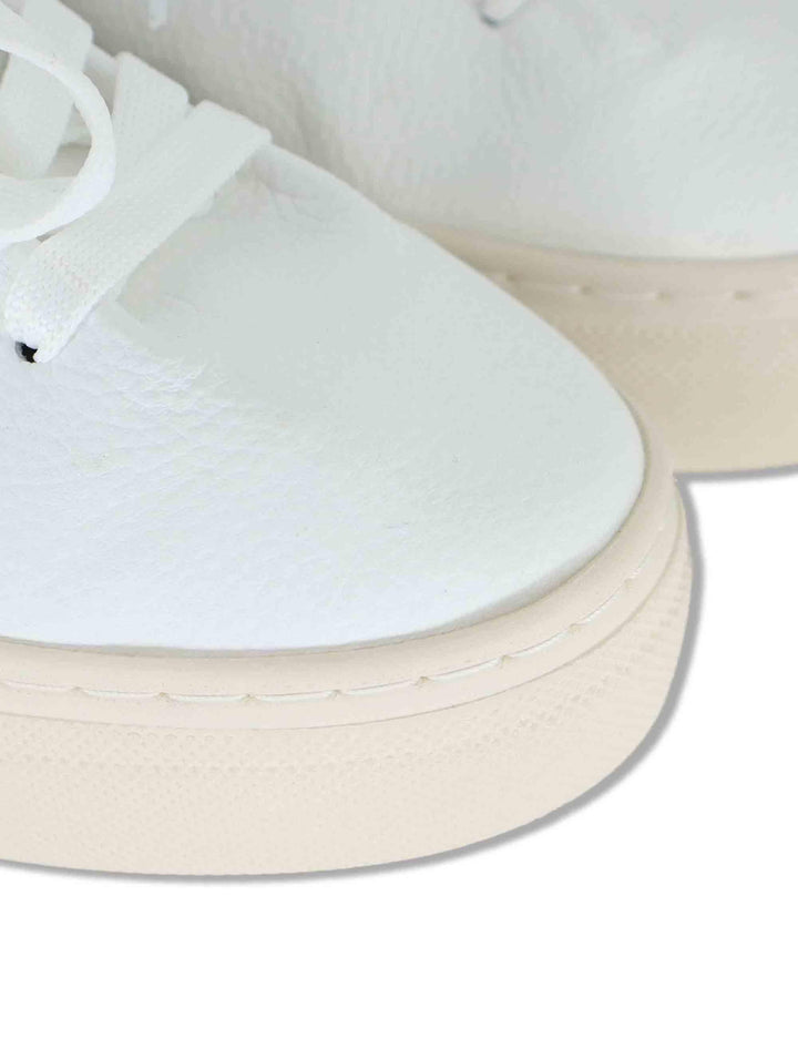 Sneakers donna in pelle bianca con linguetta arricciata e laccio in tulle SP60030 100 Spatarella 