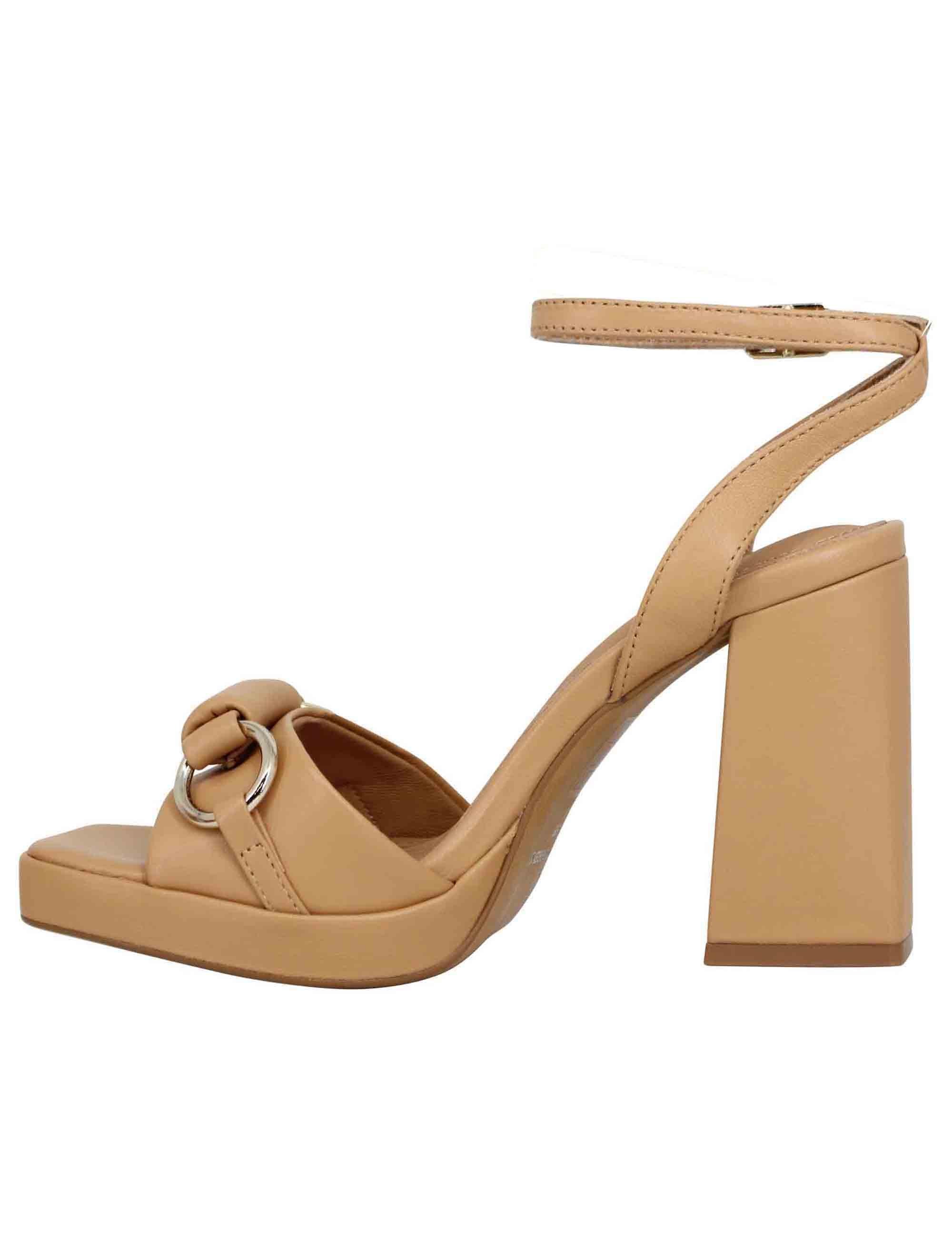 Sandali donna in pelle naturale con cinturino alla caviglia tacco alto e plateau BH2802X 014 Bruno Premi 