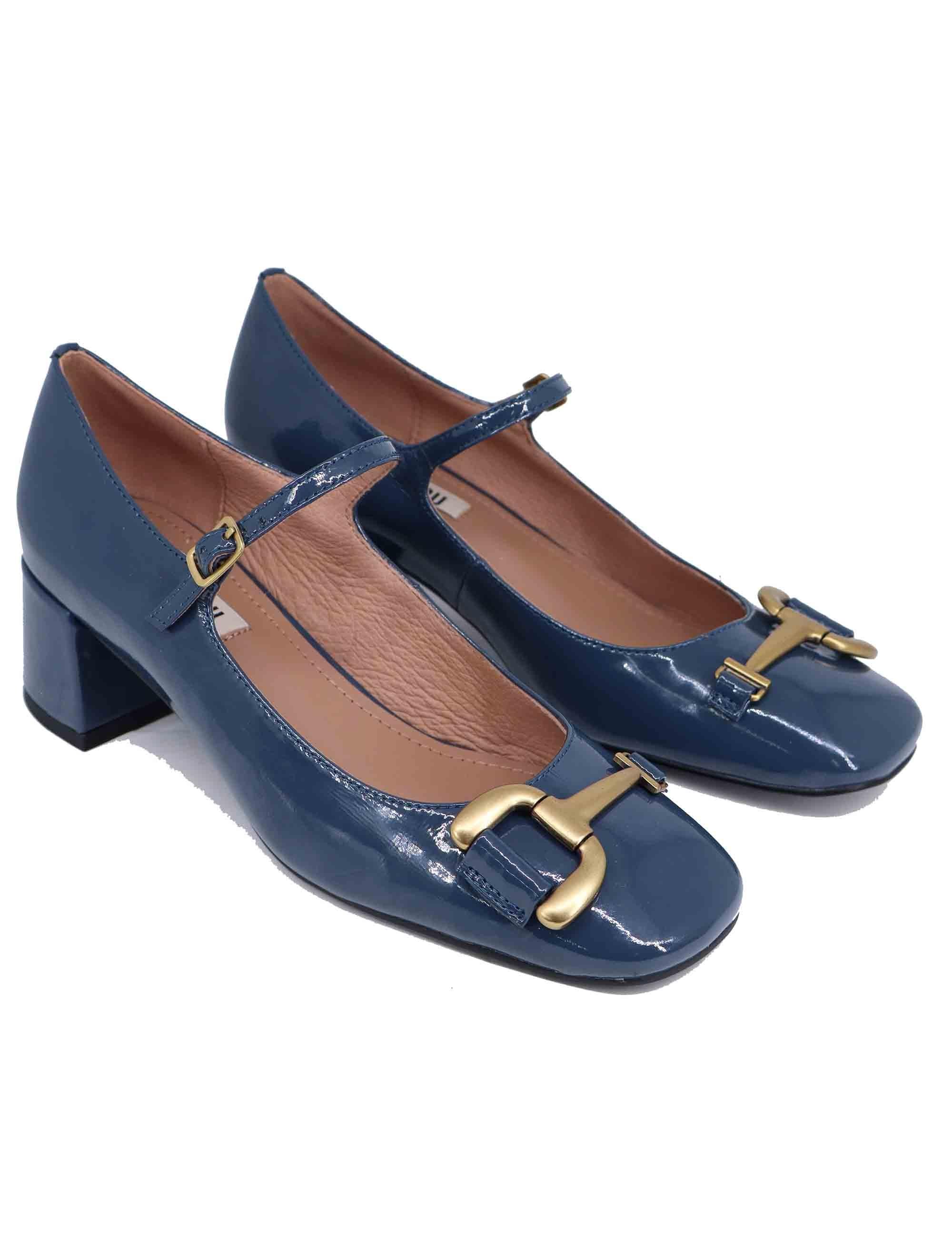 Decollete donna Noa in vernice blu con morsetto oro Donna 575Z20VK 12