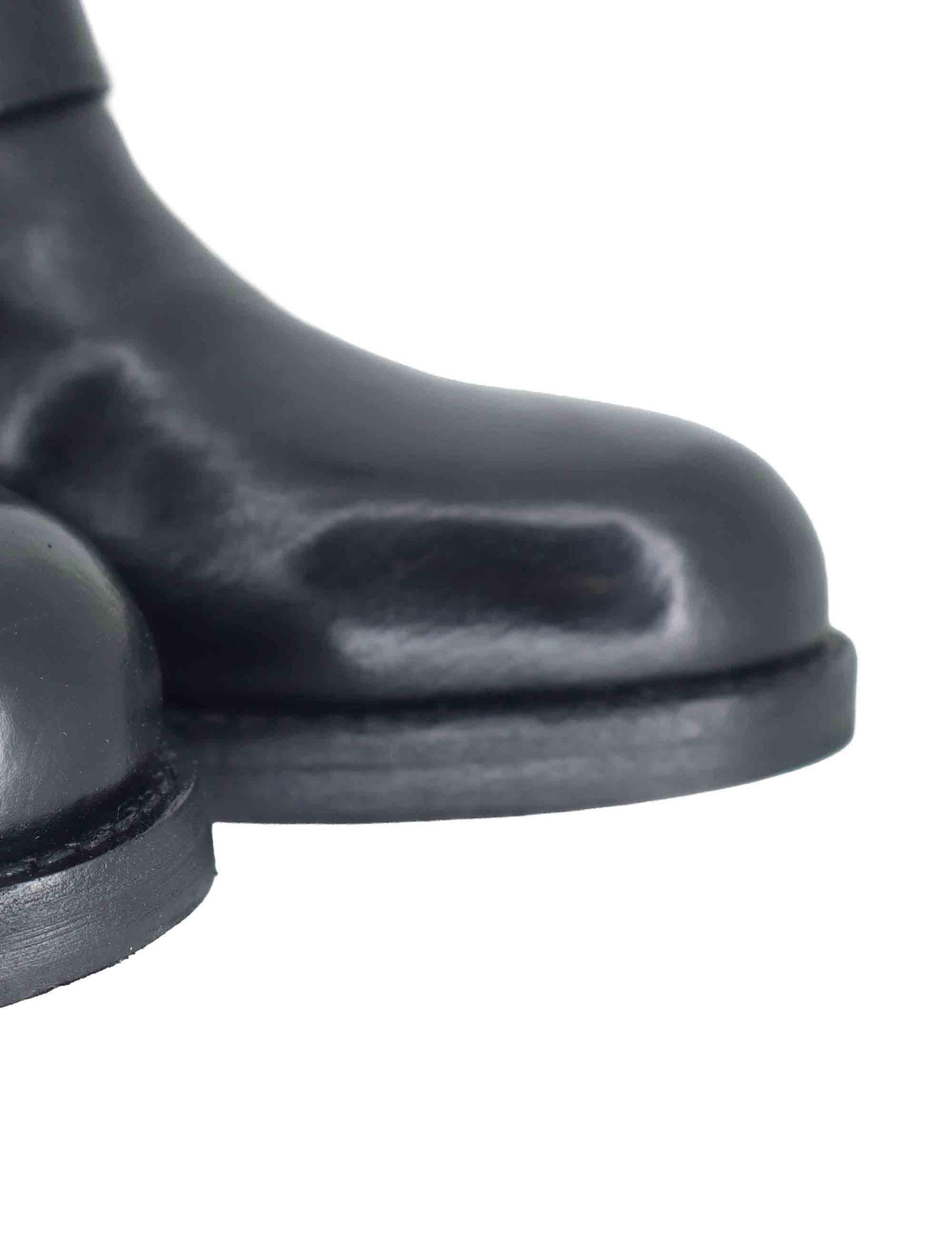 Stivaletti donna in pelle nera con tacco basso e cinturini 252-22-23 BLACK Zolfo 