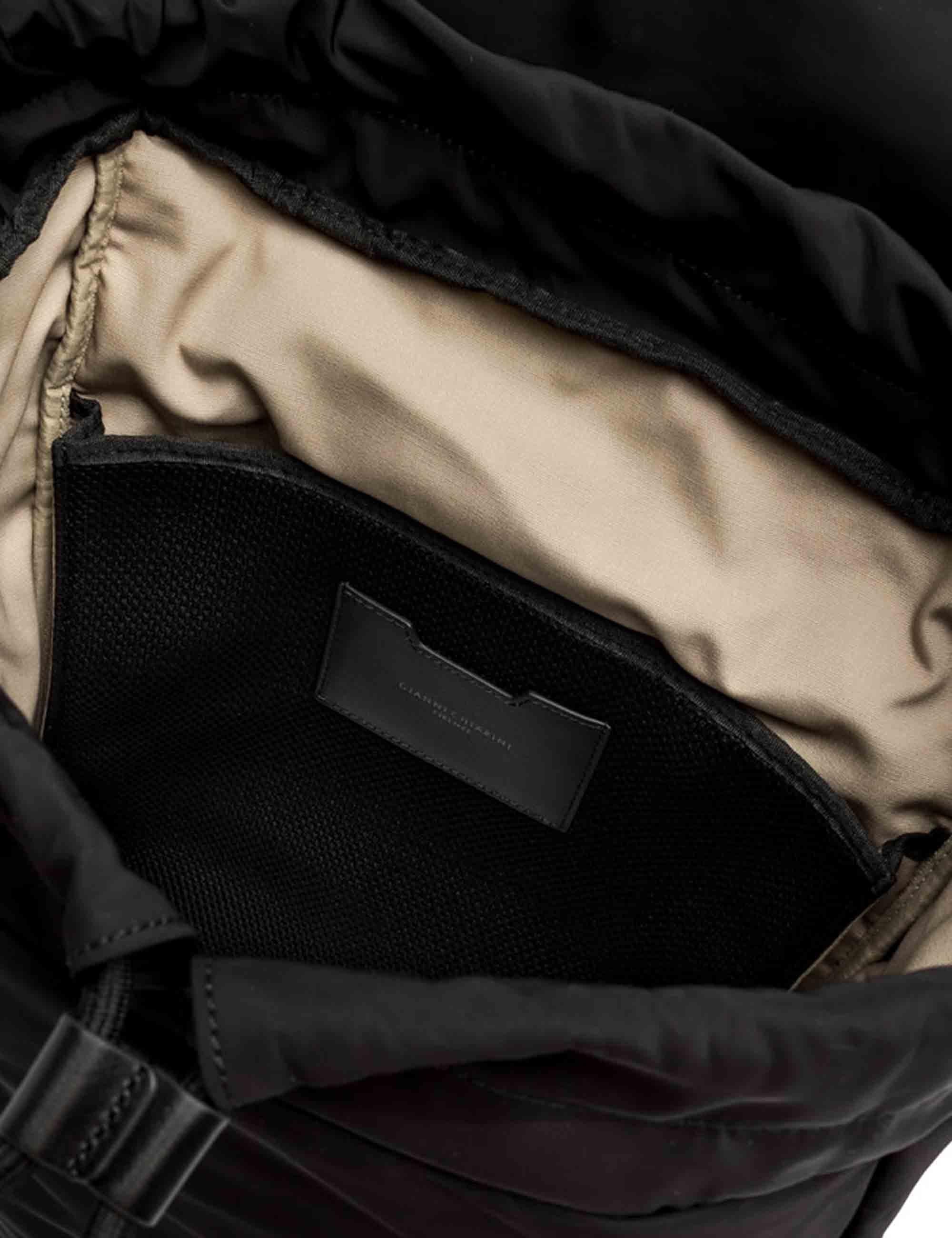 Zaini uomo Oslo in nylon e pelle nera ZNU B18416 DS 22713 NYL-PL Gianni Chiarini 