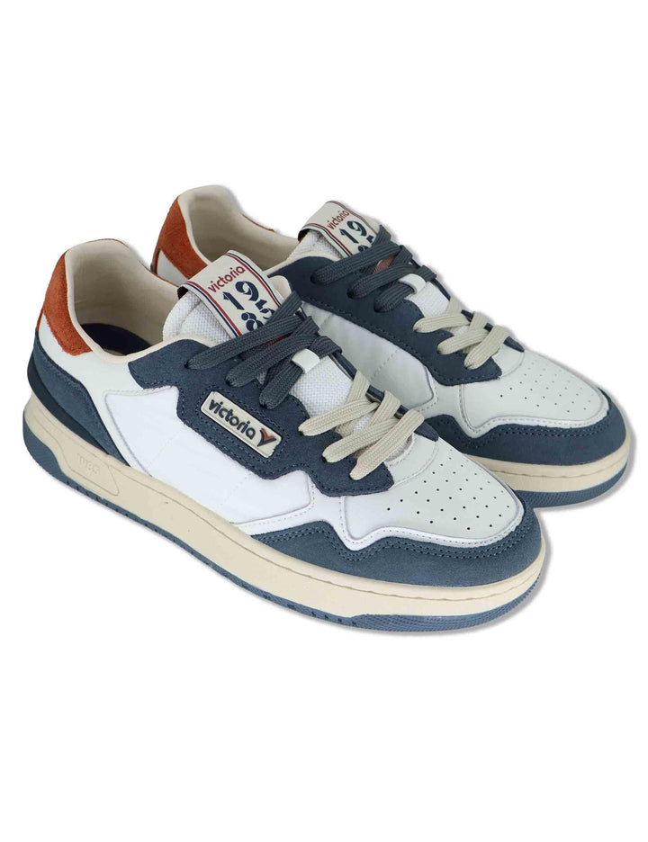 Sneakers uomo Urban in pelle blu con riporti in camoscio 8800128 30_Marino Victoria 