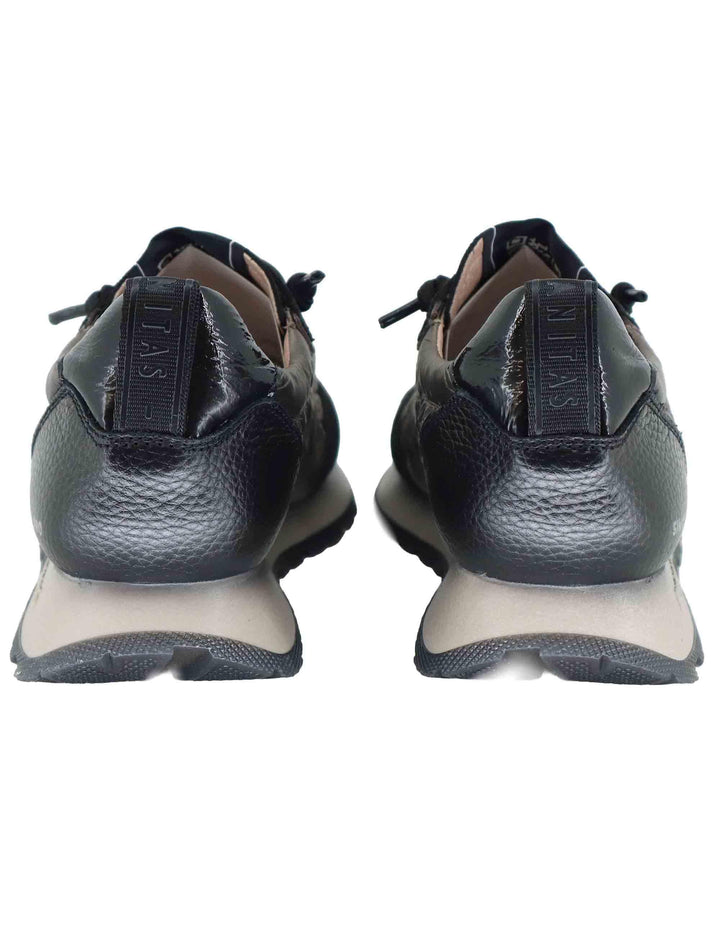 Sneakers donna in camoscio nero e tessuto con suola running HI254209 C002 Hispanitas 