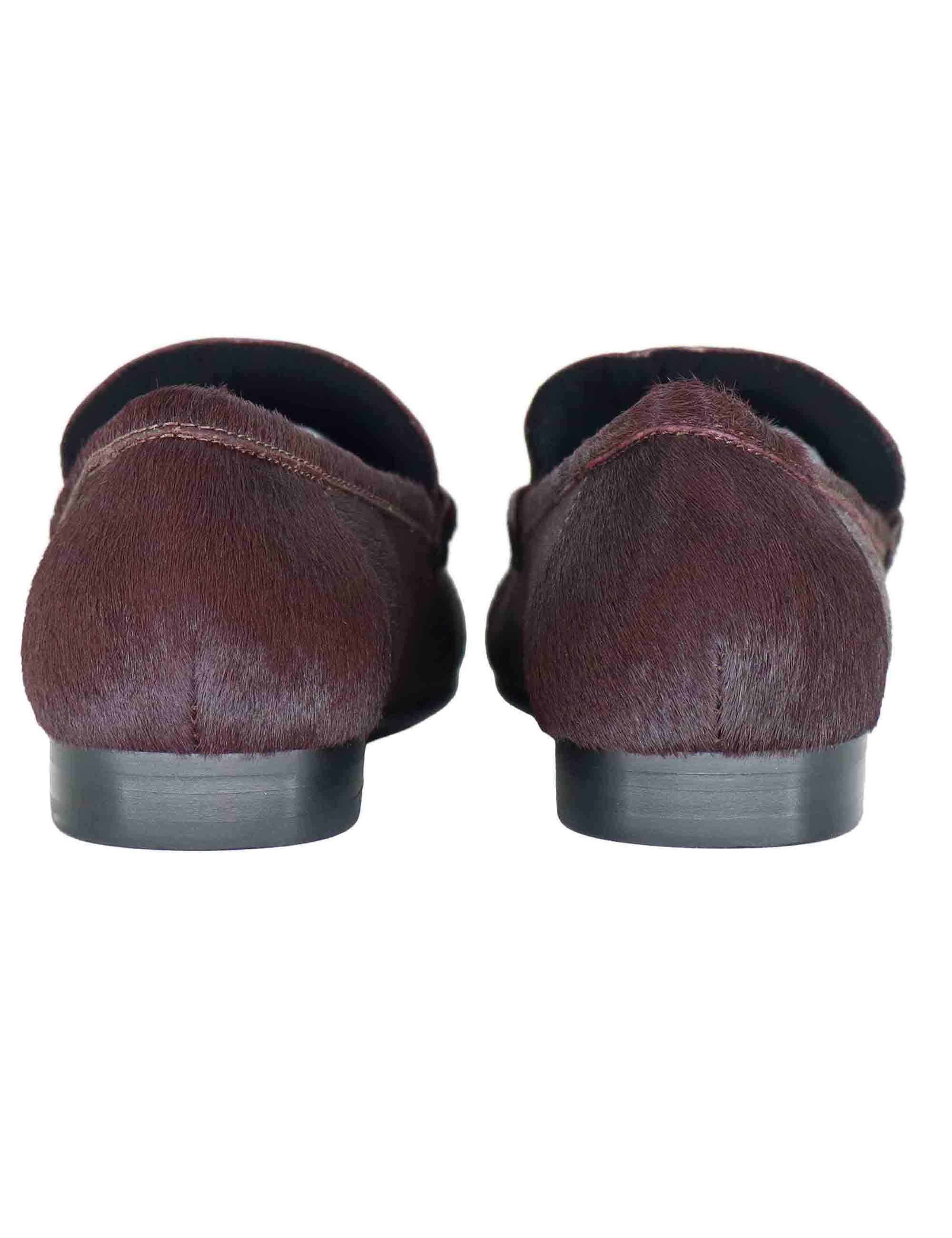 Mocassini donna in pelle bordeaux con tacco basso e suola in gomma 661Z90VK 40 Bibi Lou 