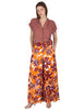 Pantaloni Palazzo Trousers in viscosa arancione floreal Donna JABPN0001-F1090-1244 2102