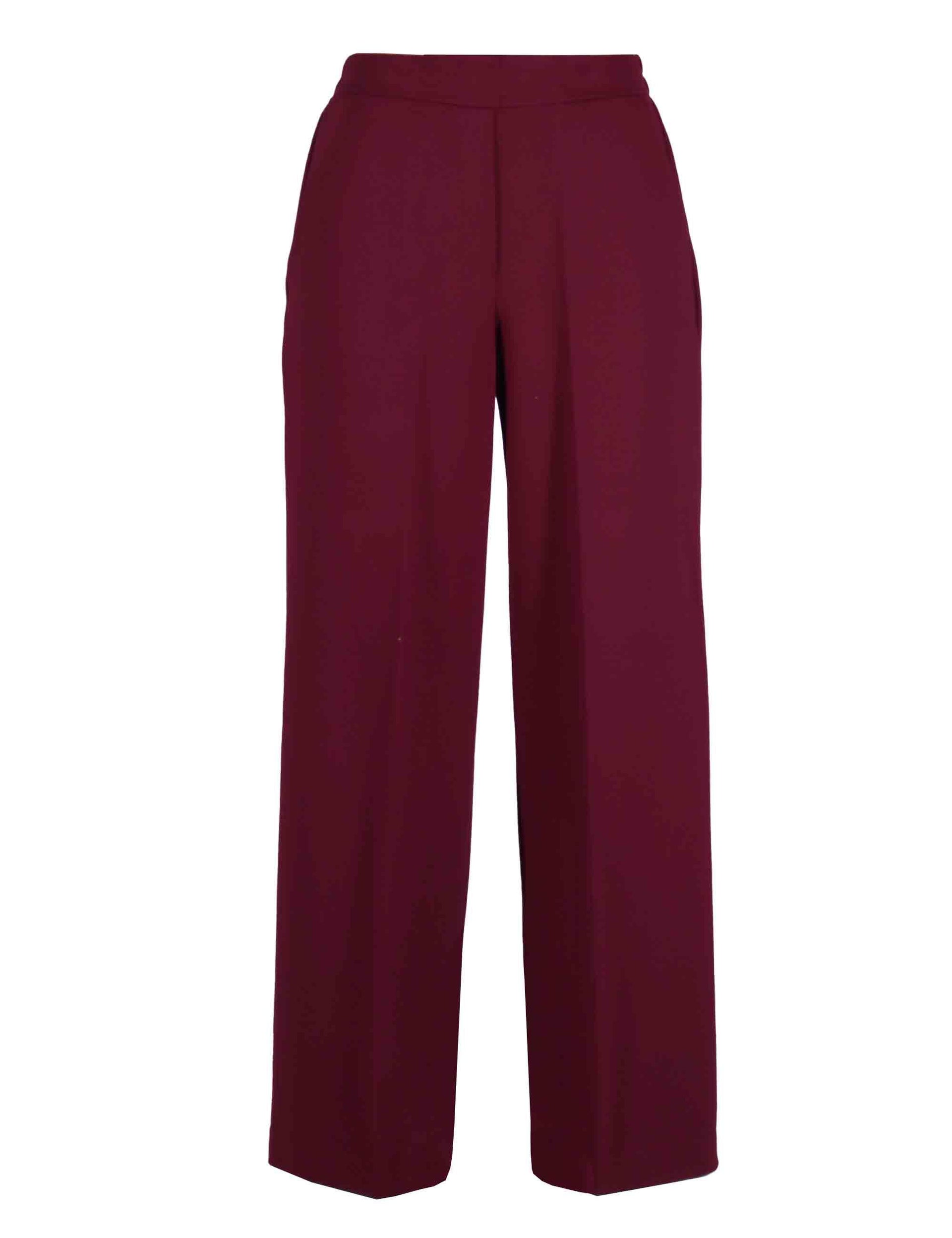Pantaloni donna in tessuto bordeaux con tasche ed elastico in vita JABPN0025-F1416 4280 Justmine 