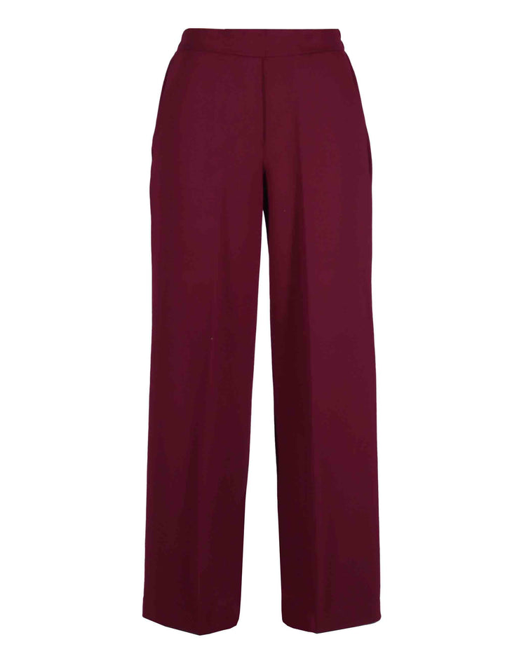 Pantaloni donna in tessuto bordeaux con tasche ed elastico in vita JABPN0025-F1416 4280 Justmine 
