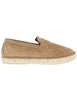 Mocassins espadrilles homme en daim et cuir, couleur camel, marque Benet.