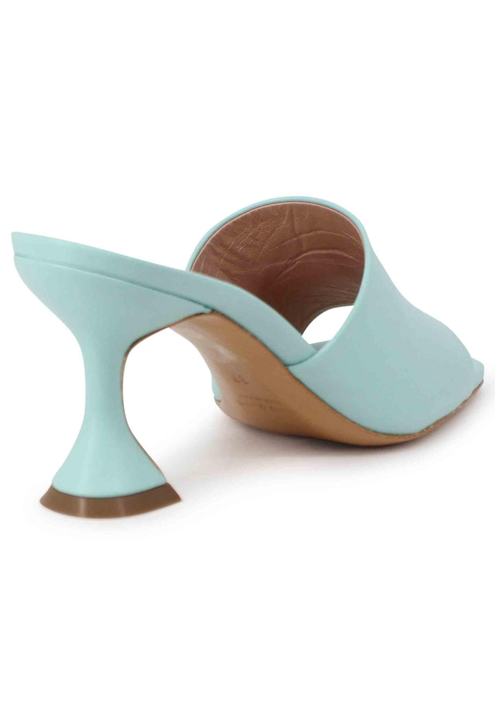 Sandali donna in pelle verde con tacco alto e punta quadra SPL35 025 Spatarella 