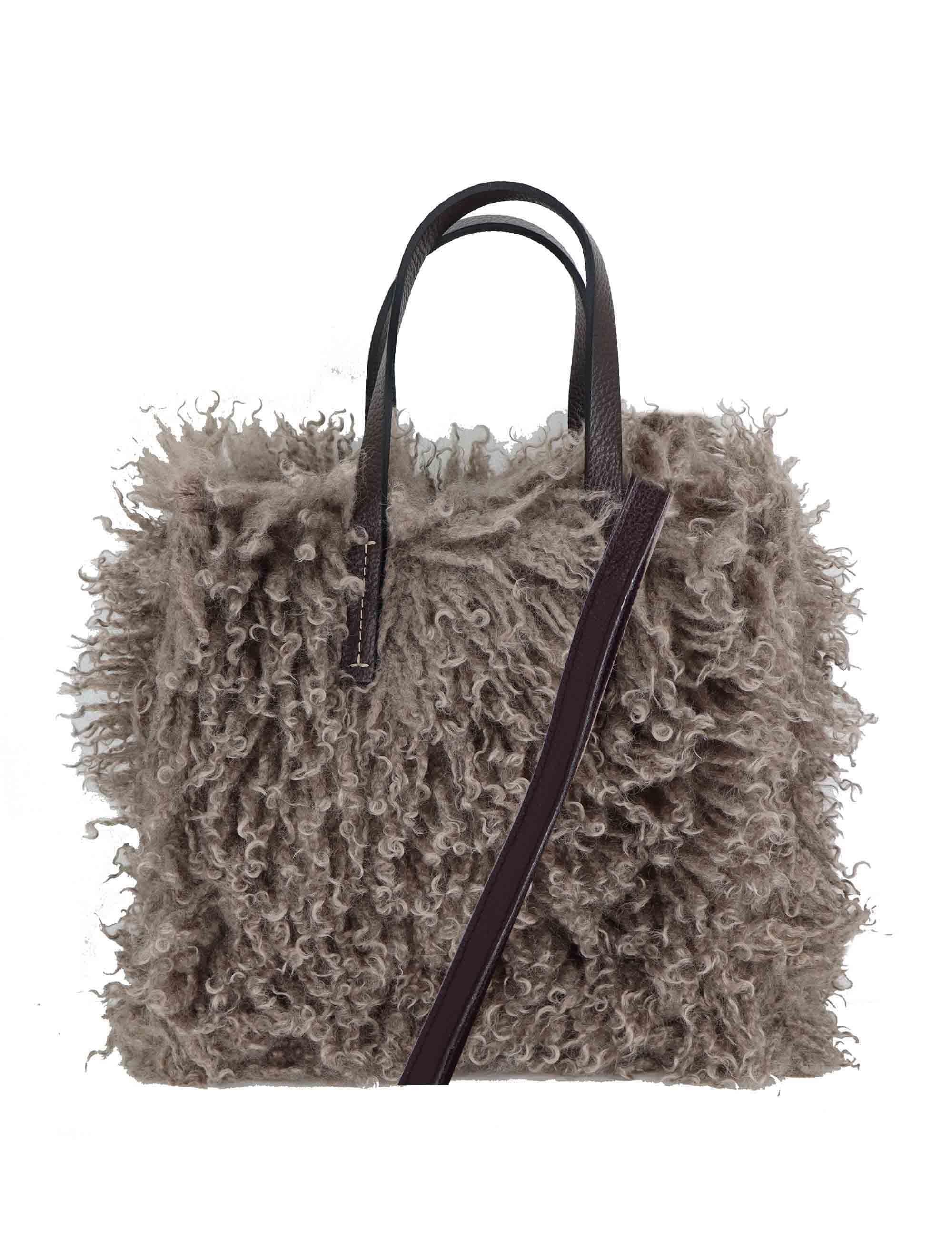 Tote Bag in Eco Shearling Grigio Donna MEZZA UMILTA DYND GREY