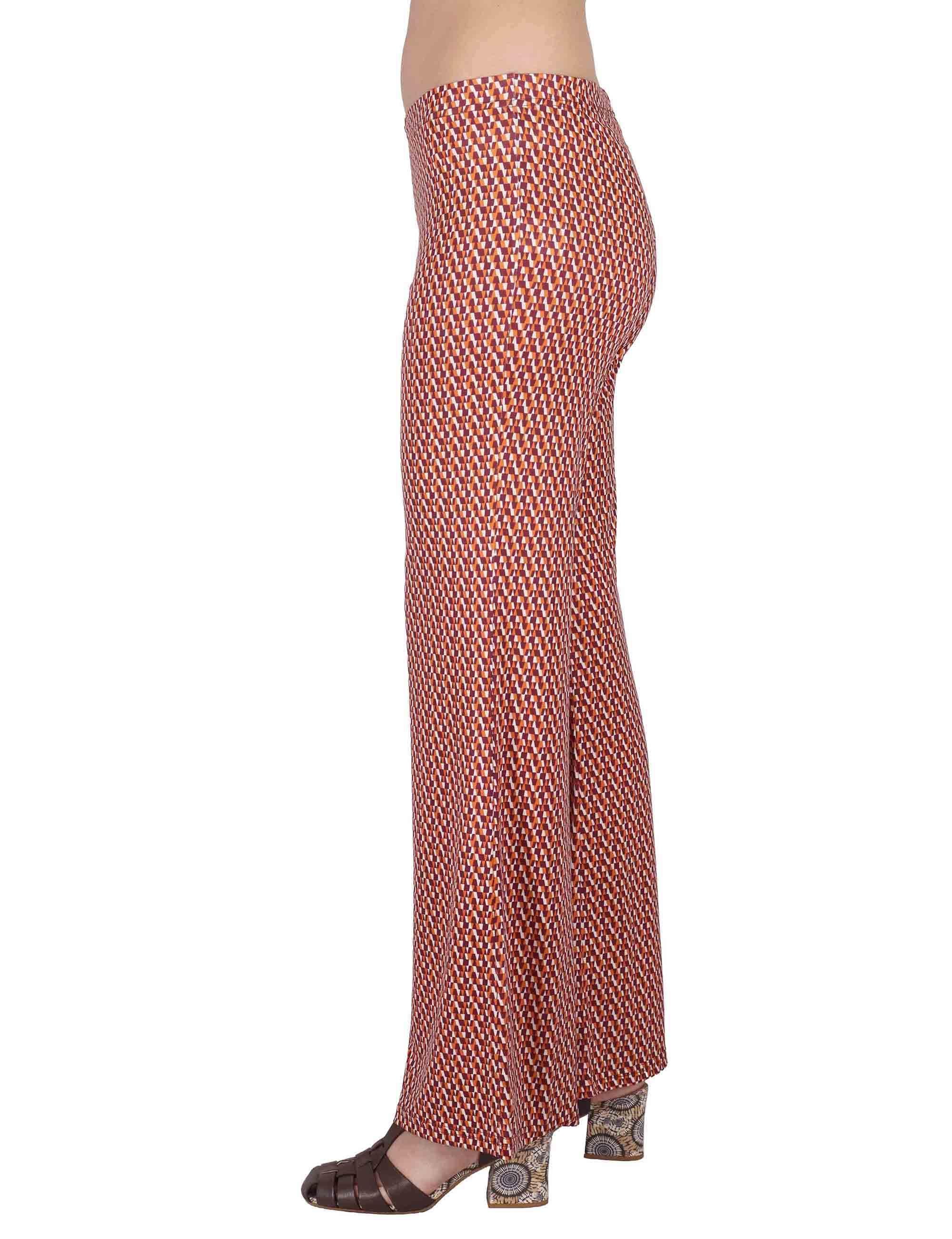 Pantaloni donna Fluid Pants in Jersey a fantasia arancione con elastico in vita JFAPN0001-E2747-1245 2102 Justmine 