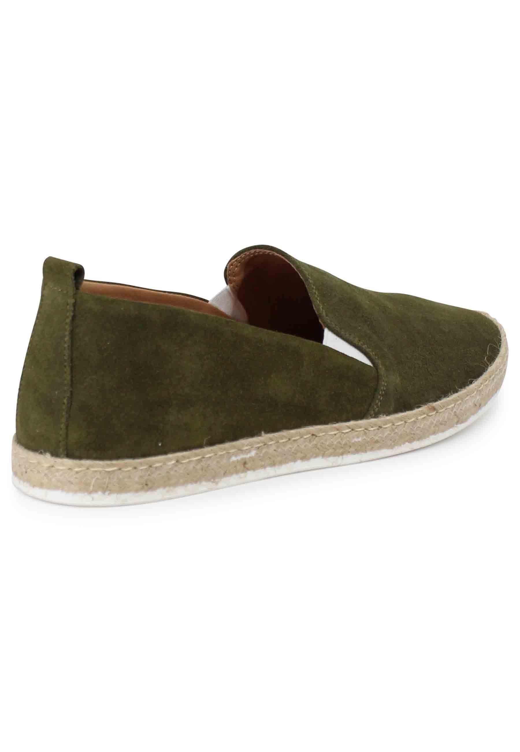 Mocassini espadrillas uomo in camoscio verde SP6529 026 Spark for Spatarella 