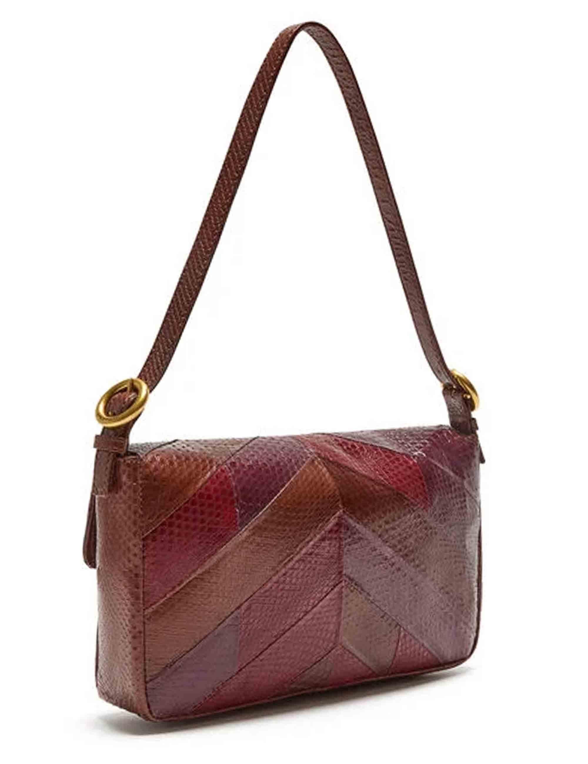 Baguette Exotic Stripes in pelle rosso multi Donna BT001301556 30F99