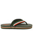 Sandales homme en tissu vert avec semelle en caoutchouc légère. Modèle HANK001A OLI001.
