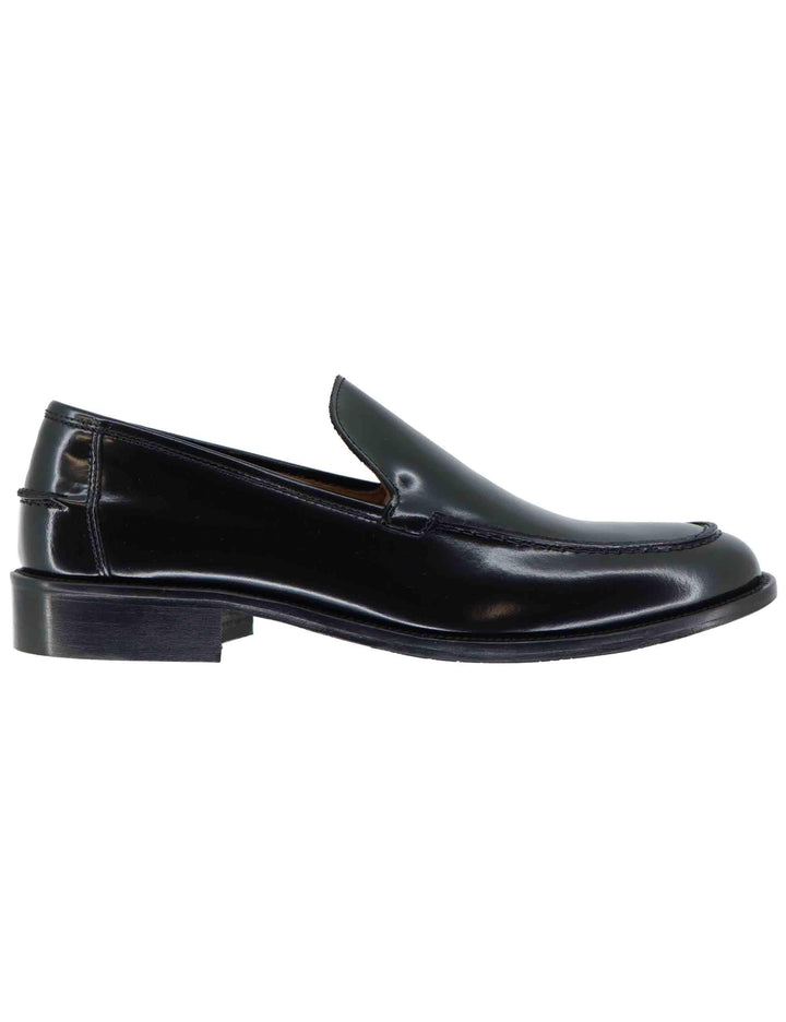 Mocassini uomo in pelle nera con suola in cuoio OXFORD 5 001 Rogal's 