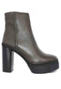 Stivaletti donna in pelle verde con tacco alto e plateau Donna DENIS 2 005
