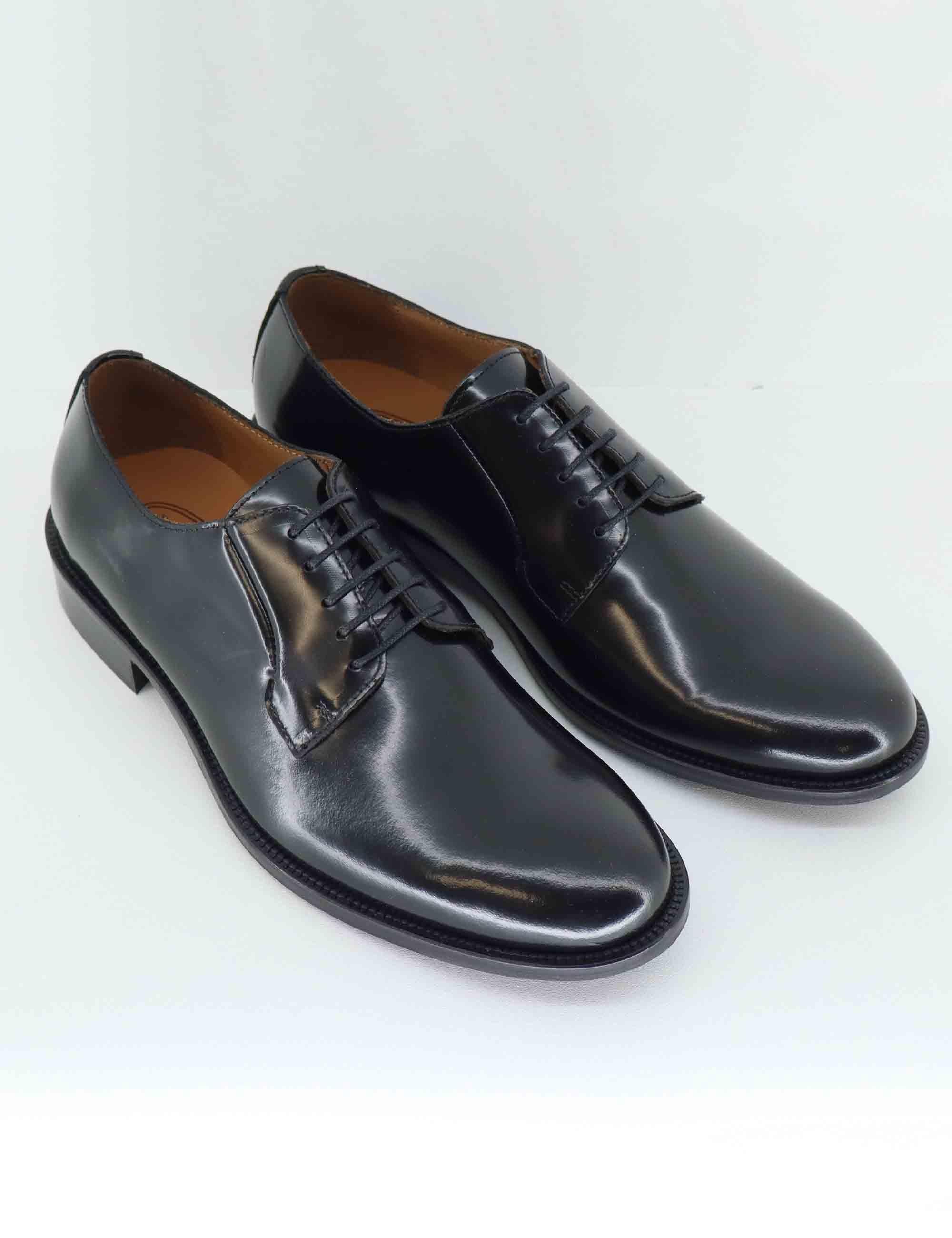Stringate uomo in pelle nera con suola in cuoio OXFORD 6 001 Rogal's 