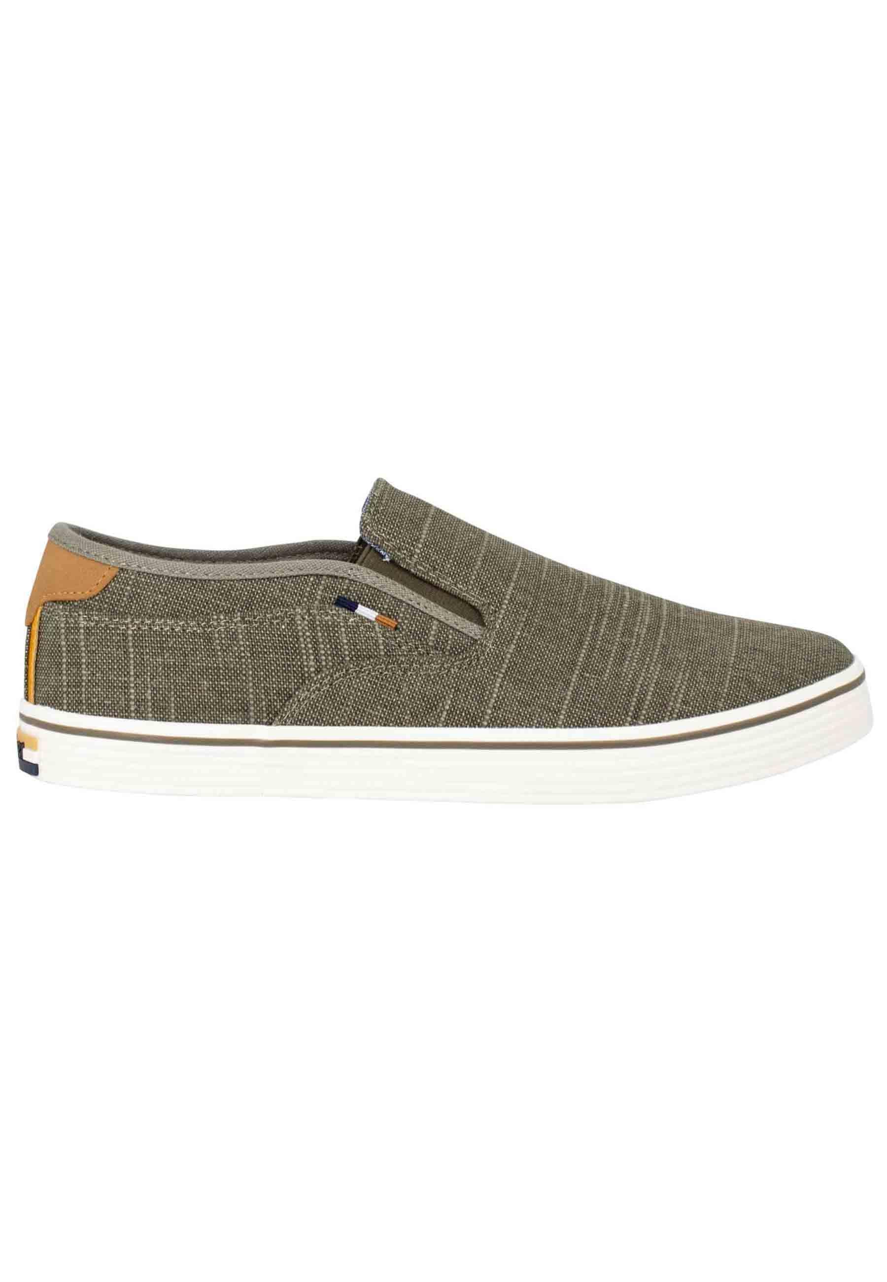 Mocassini uomo Calypso Slip On in tessuto verde con suola in gomma WM31031A 020 Wrangler 