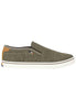 Mocassins homme Calypso Slip On en tissu vert avec semelle en caoutchouc, modèle WM31031A 020.