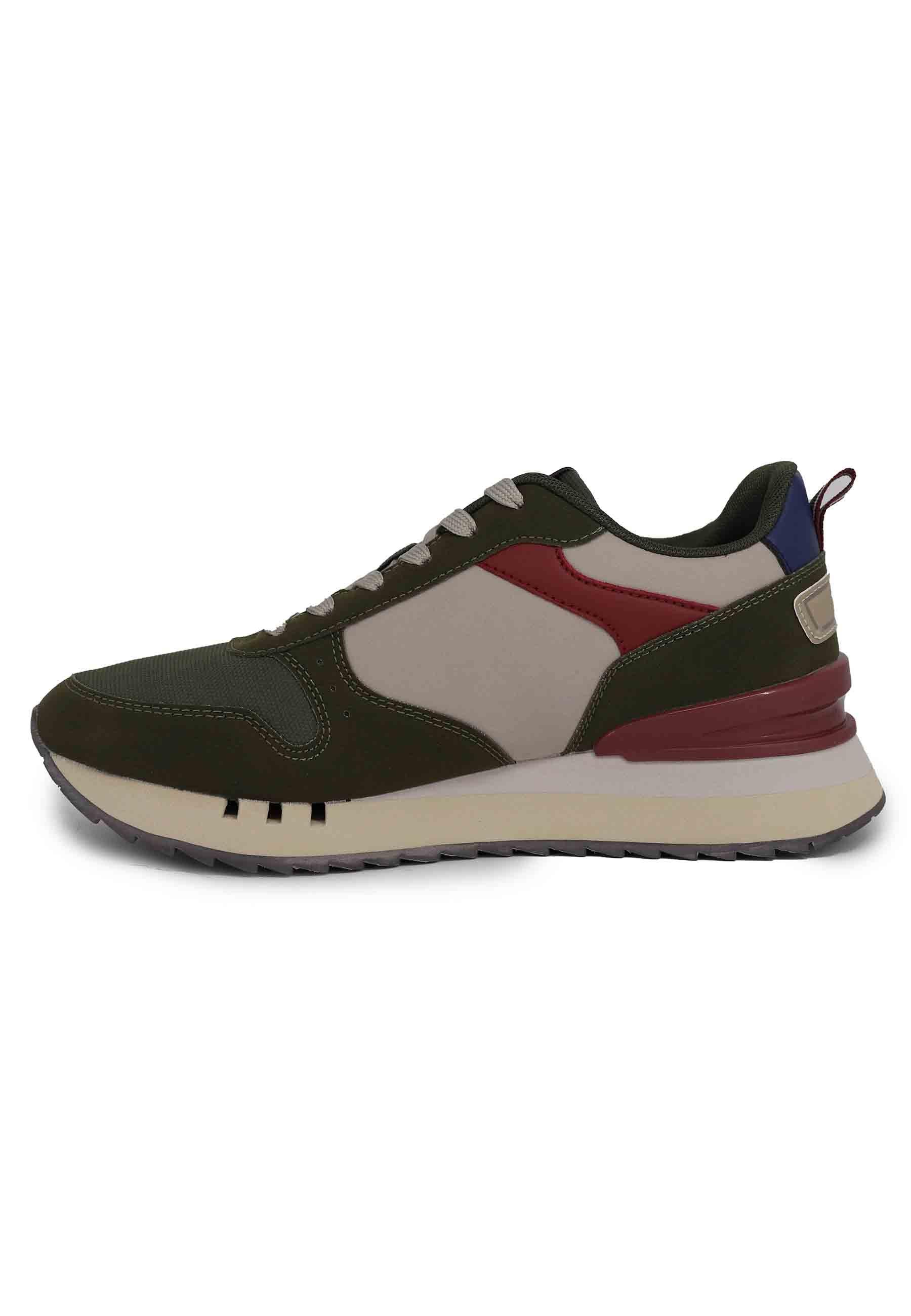 Sneakers uomo in tessuto verde con suola alta BUZZY001A OLI-BOR01 U.S. Polo Assn. 