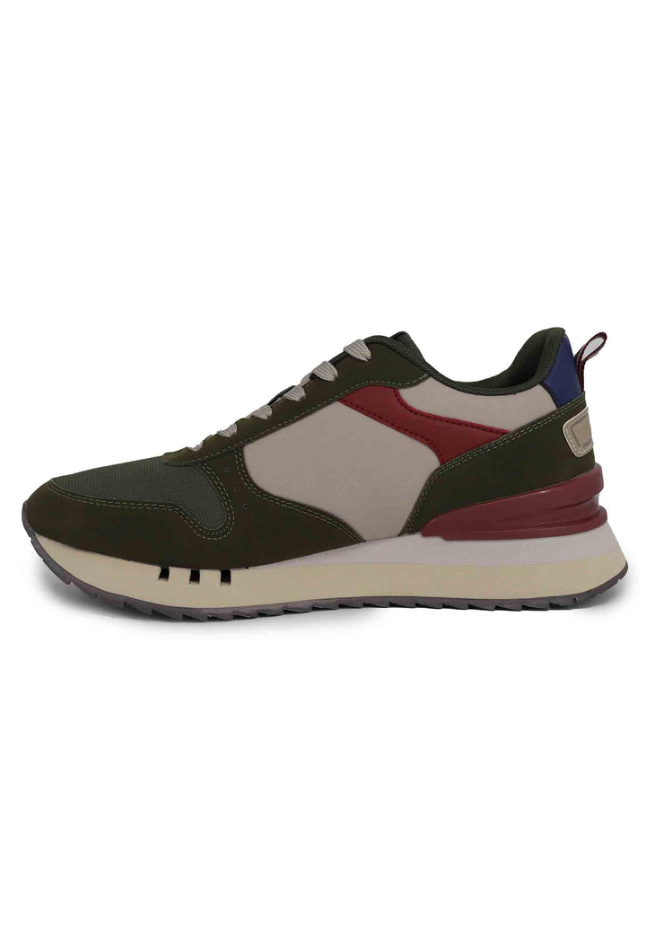 Sneakers uomo in tessuto verde con suola alta BUZZY001A OLI-BOR01 U.S. Polo Assn. 