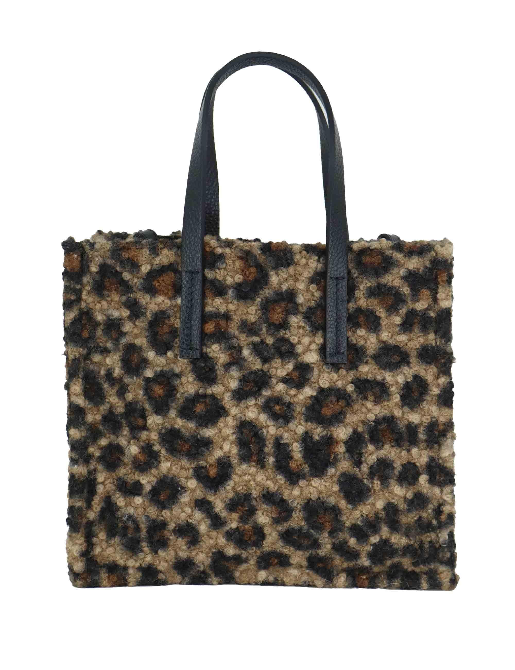 Tote Bag in Eco Shearling Aminalier con Tracolla Donna MEZZA UMILTA CHEETAE