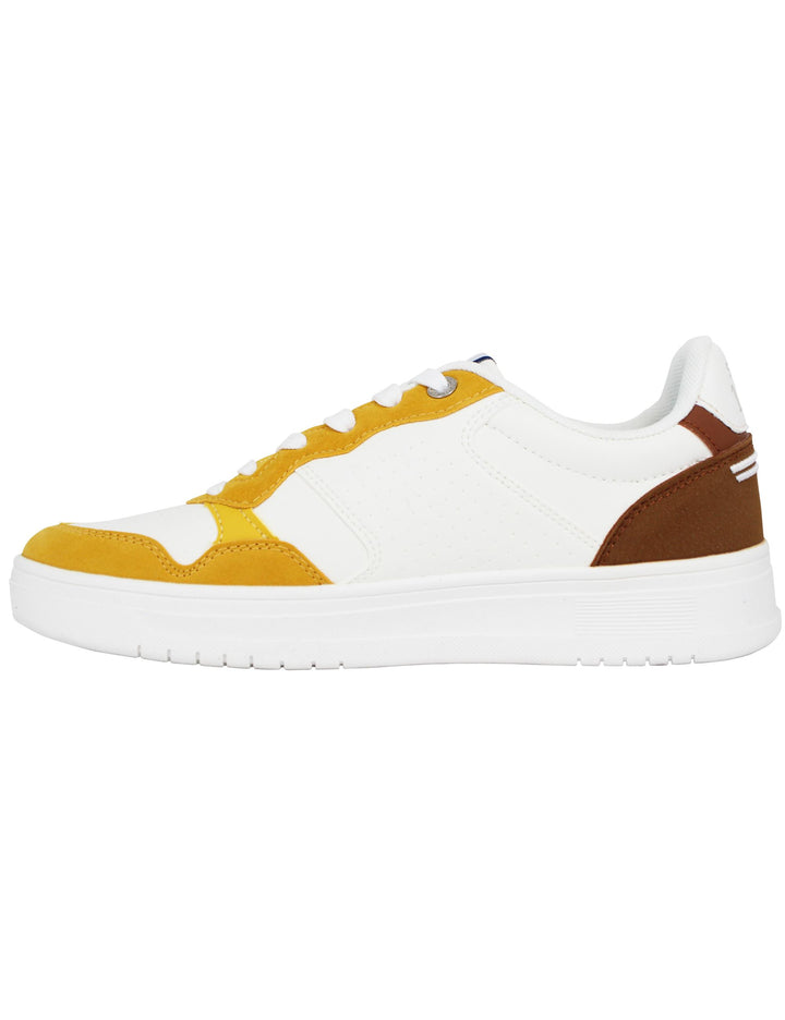 Sneakers uomo in eco pelle vintage bianco e giallo KOSMO001C WHI-YEL04 U.S. Polo Assn. 