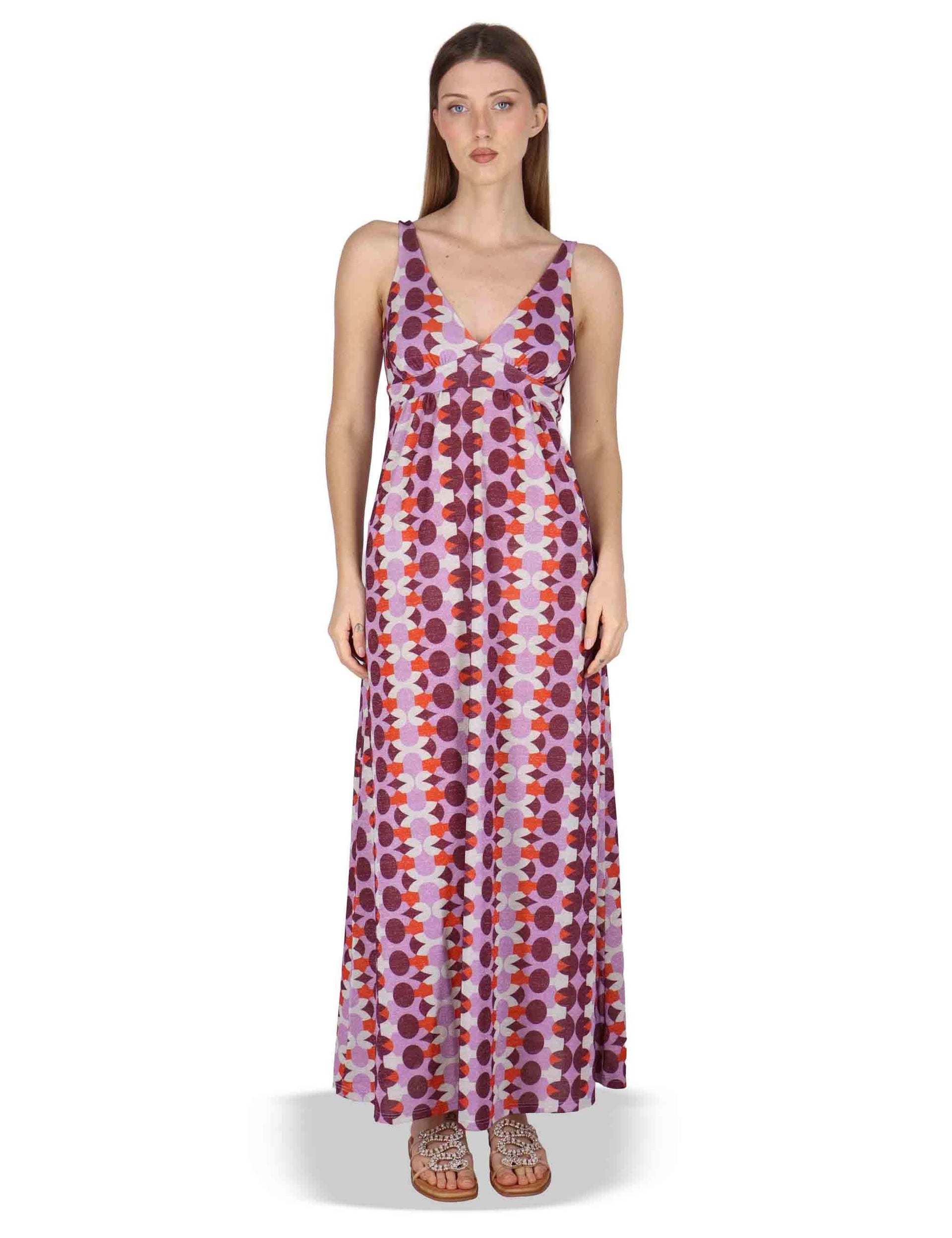 Abiti donna Empire Dress in jersey stampato bordeaux a fantasia JABAB0001-F1505-1261 4235 Justmine 