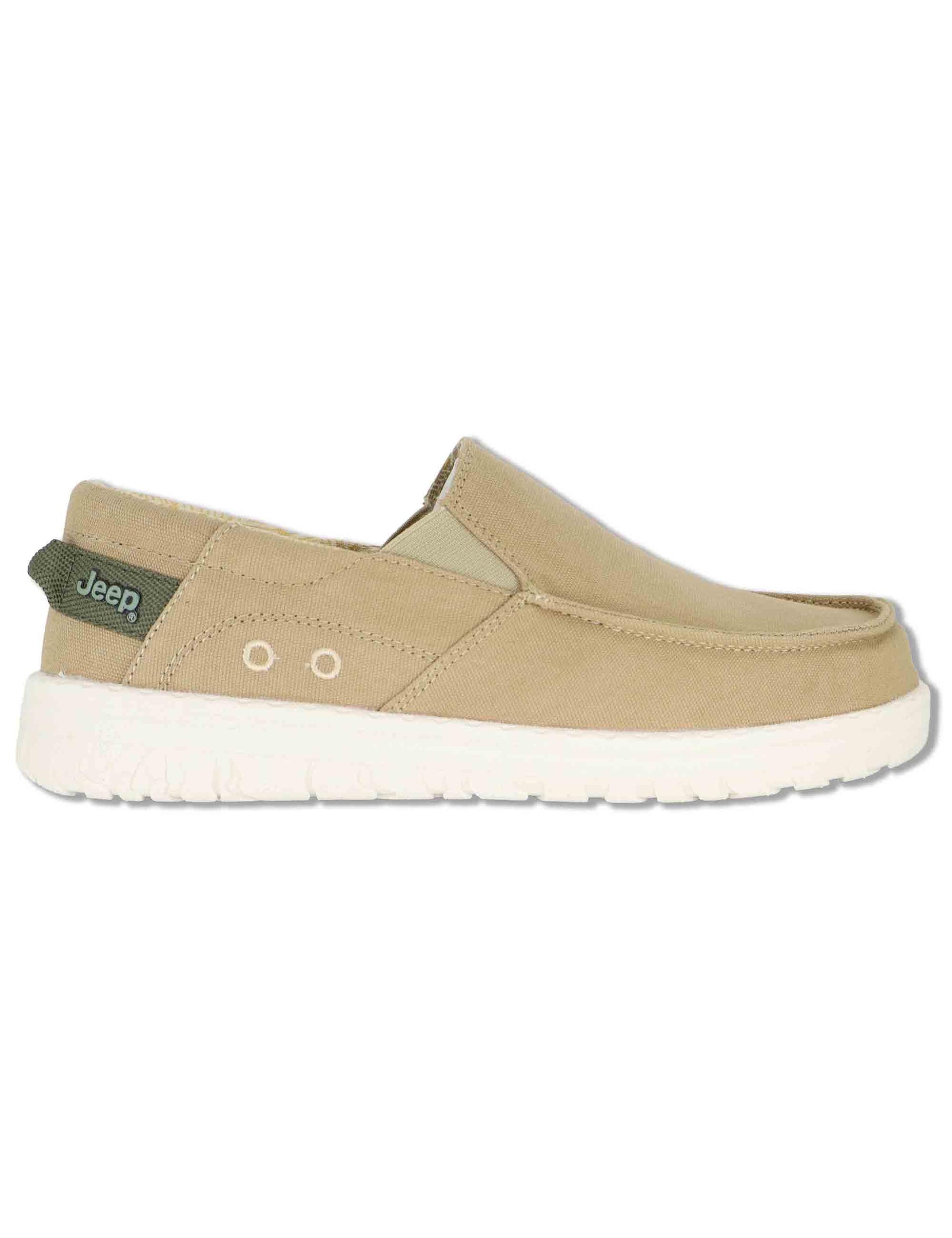 Mocassini uomo Samoa Slip On Cvs in canvas washed riciclato beige JM61112A 036 Jeep 