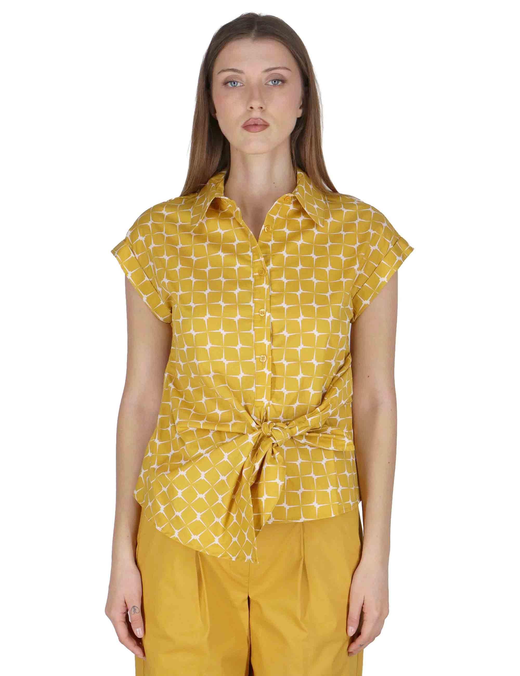 Camicie smanicate donna Knotted Shirt in cotone giallo con cintura JABCM0001-F1385-1241 1226 Justmine 