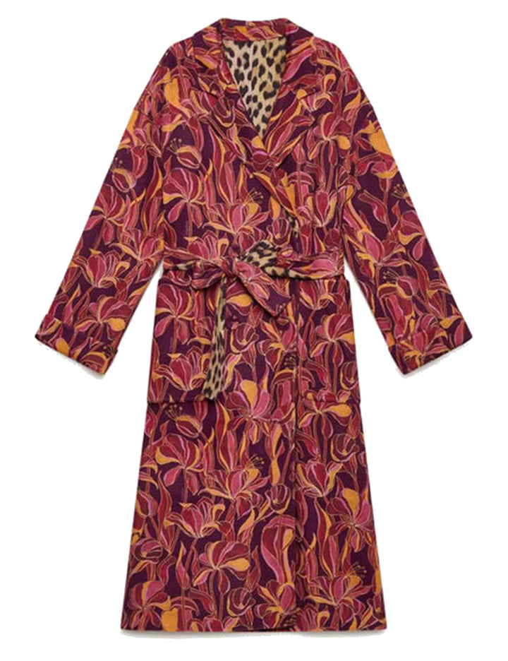 Cappotti lunghi donna Double Trouble in lana stampata animalier JB538820292 A3363 Maliparmi 