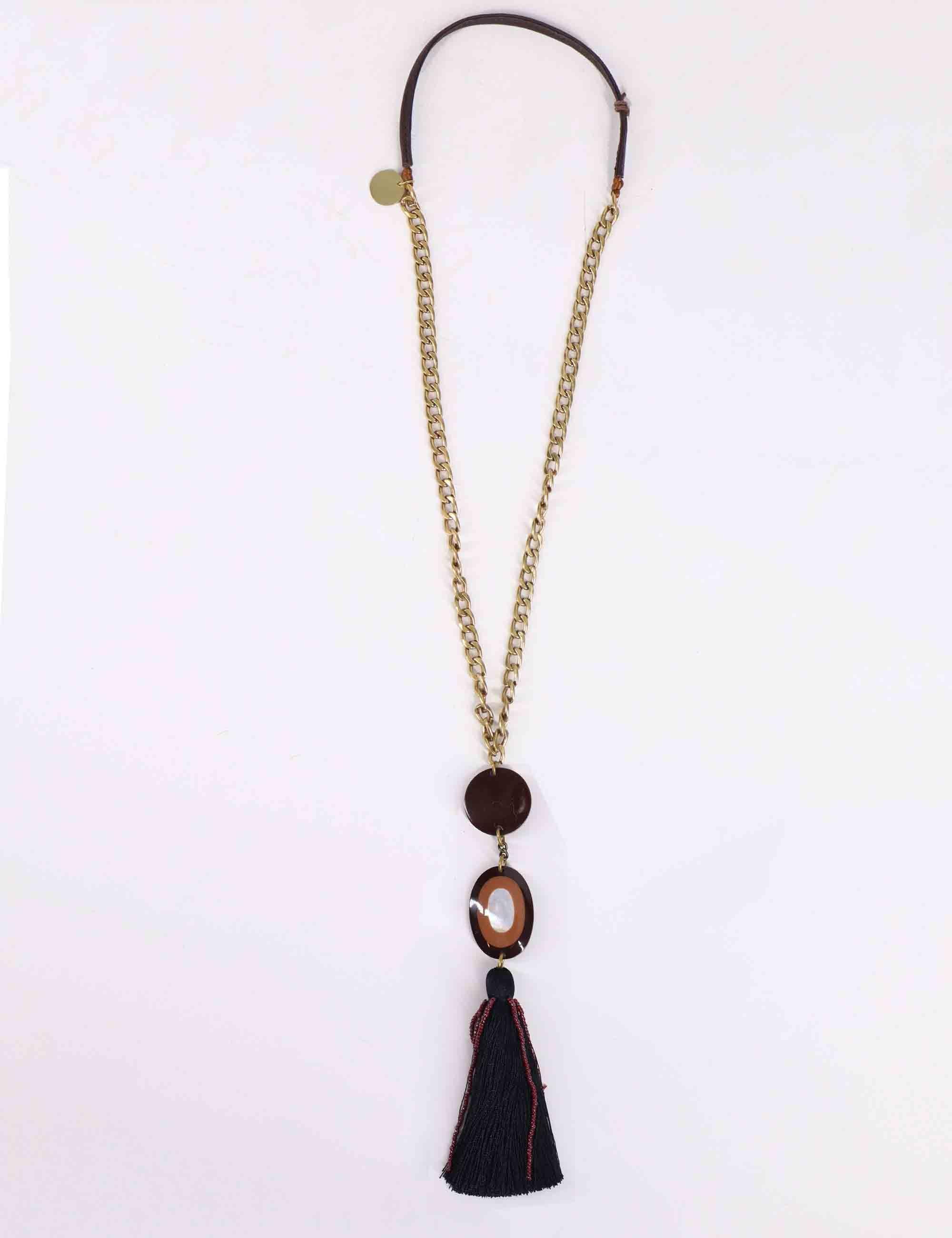 Collane Oval Serendipity in Marrone con Nappine Donna TC052591254 40B99