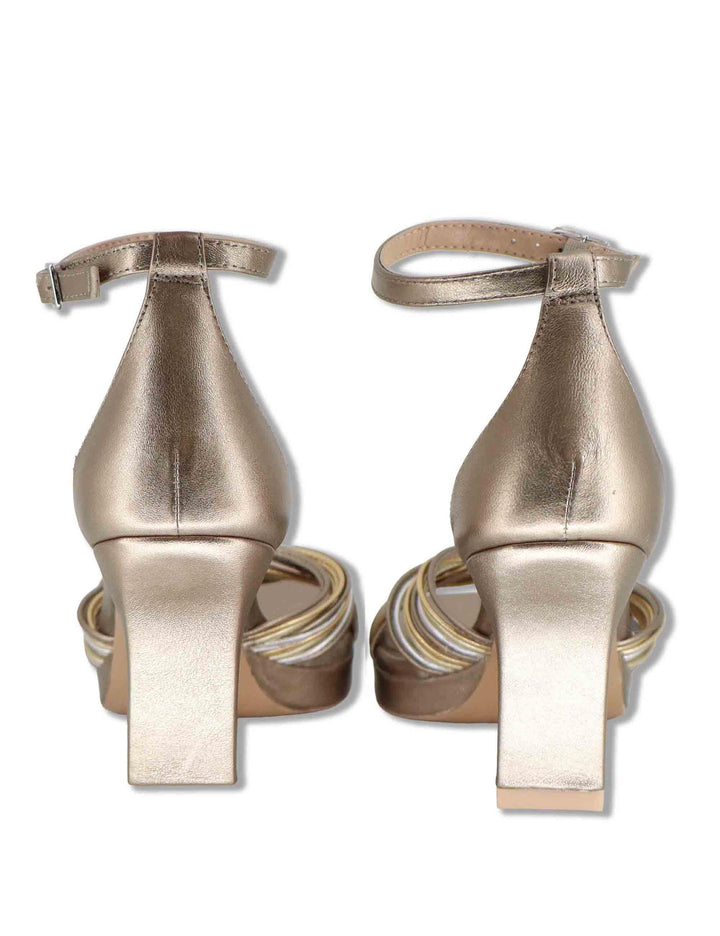 Sandali donna in pelle multi con tacco alto e cinturino alla caviglia SELENA LMT MULTI Unisa 