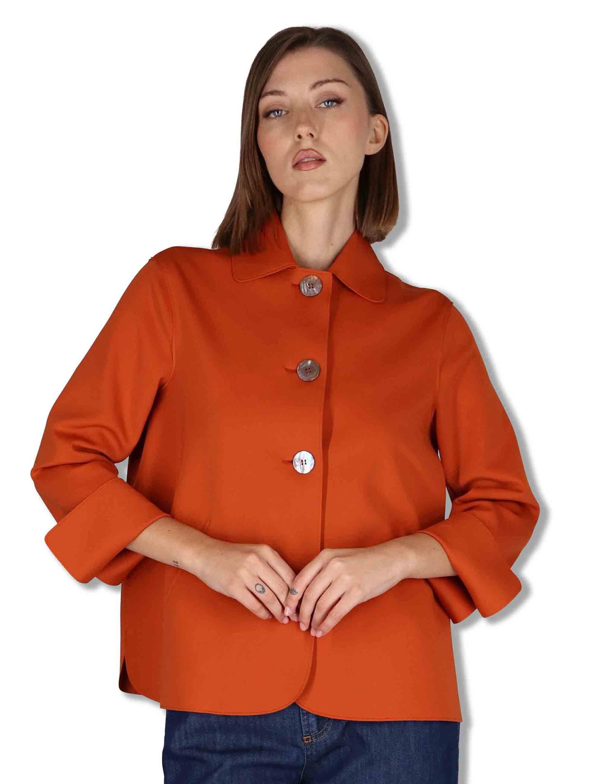 Giacche donna monopetto Angelico in tessuto stretch arancione 50260010 075 Ewooluzione 