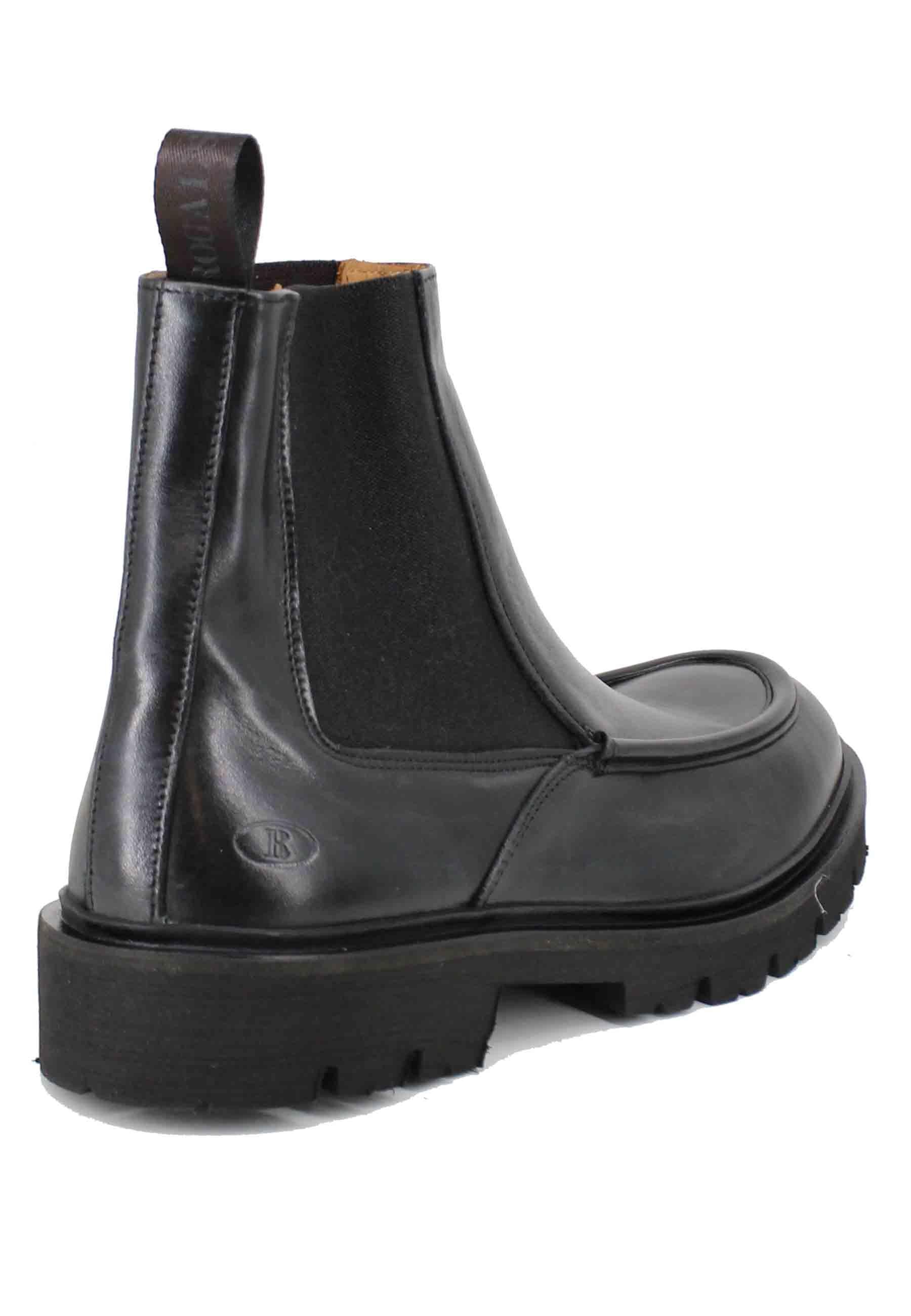 Stivaletti beatles uomo in pelle nera con vaschetta cucita MUND 31 001 Rogal's 