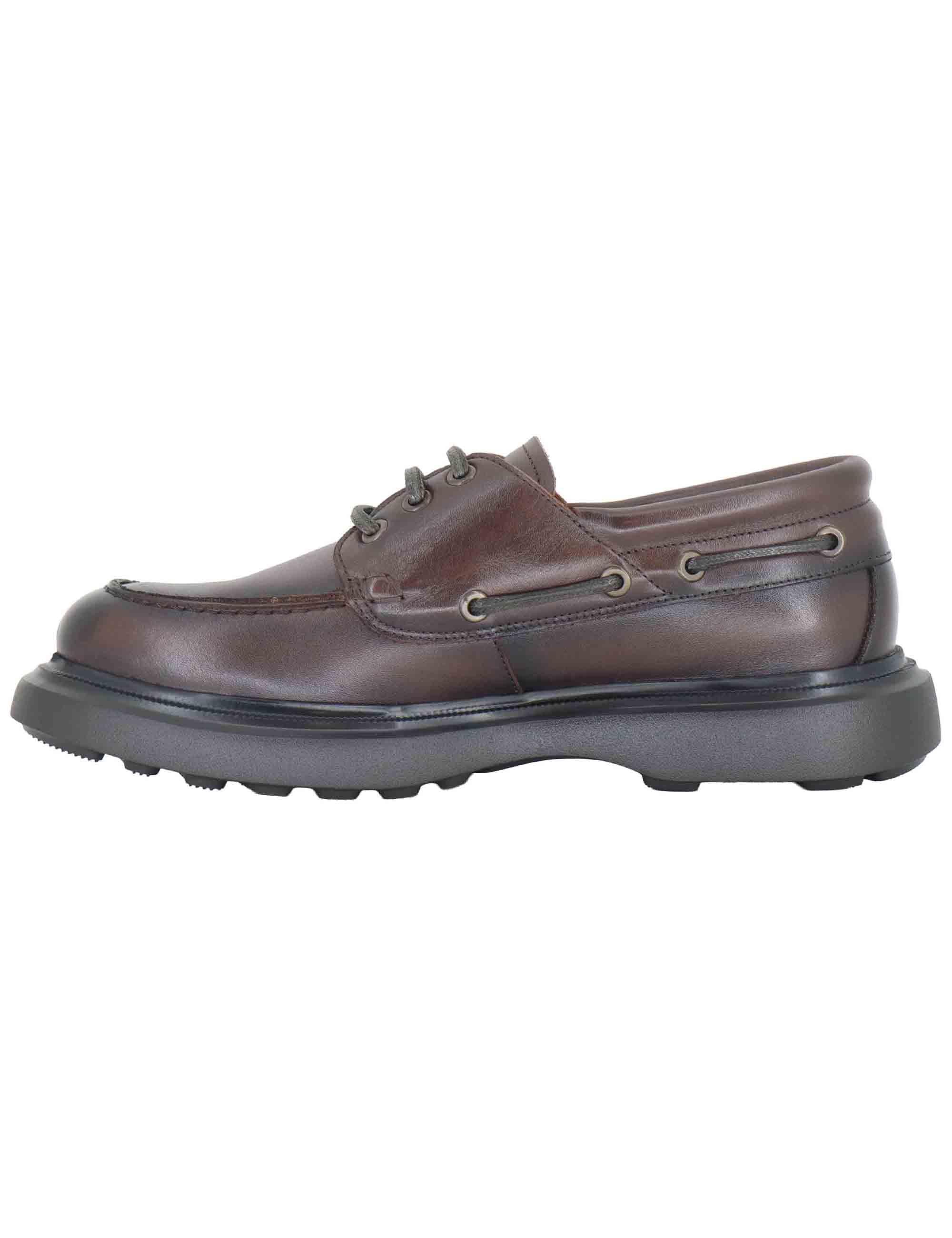 Stringate uomo in pelle marrone con suola in gomma 14051 7129AM Ambitious 