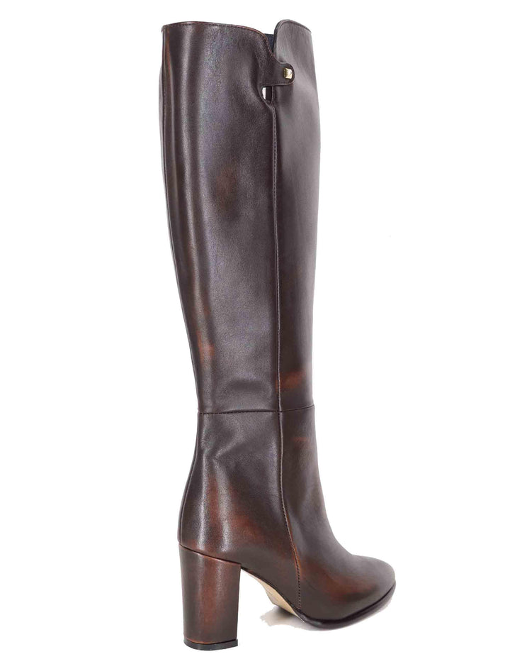 Stivali donna in pelle marrone ST2449/G 014 L'Arianna 